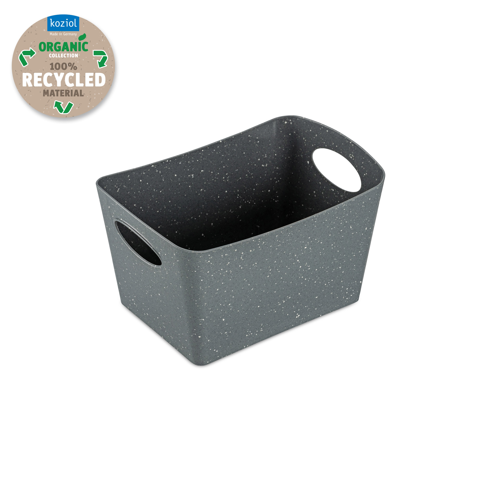 Aufbewahrungsbox 1l, recycled ash grey - ineinander schachtelbar, stabil, CO2-neutral