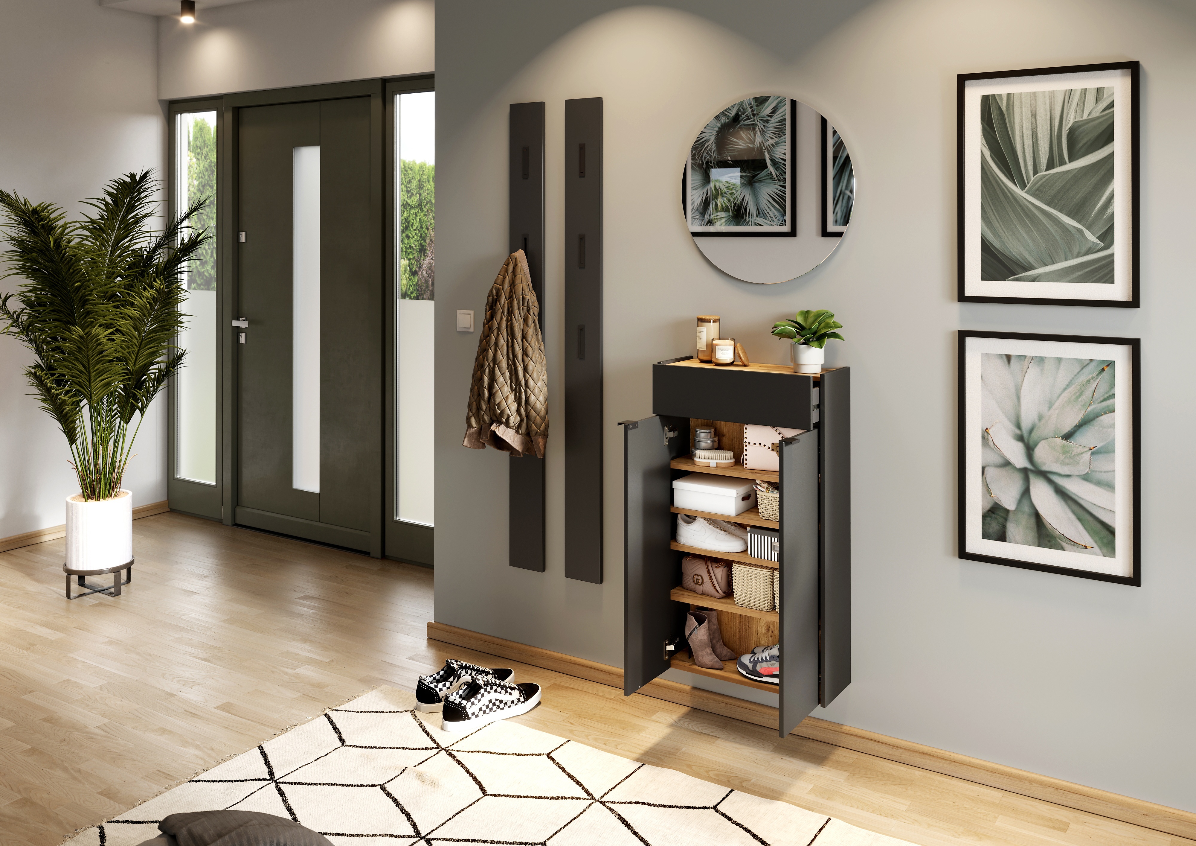 Mehrzweckschrank 2-türig, graphit - MYTREND 364