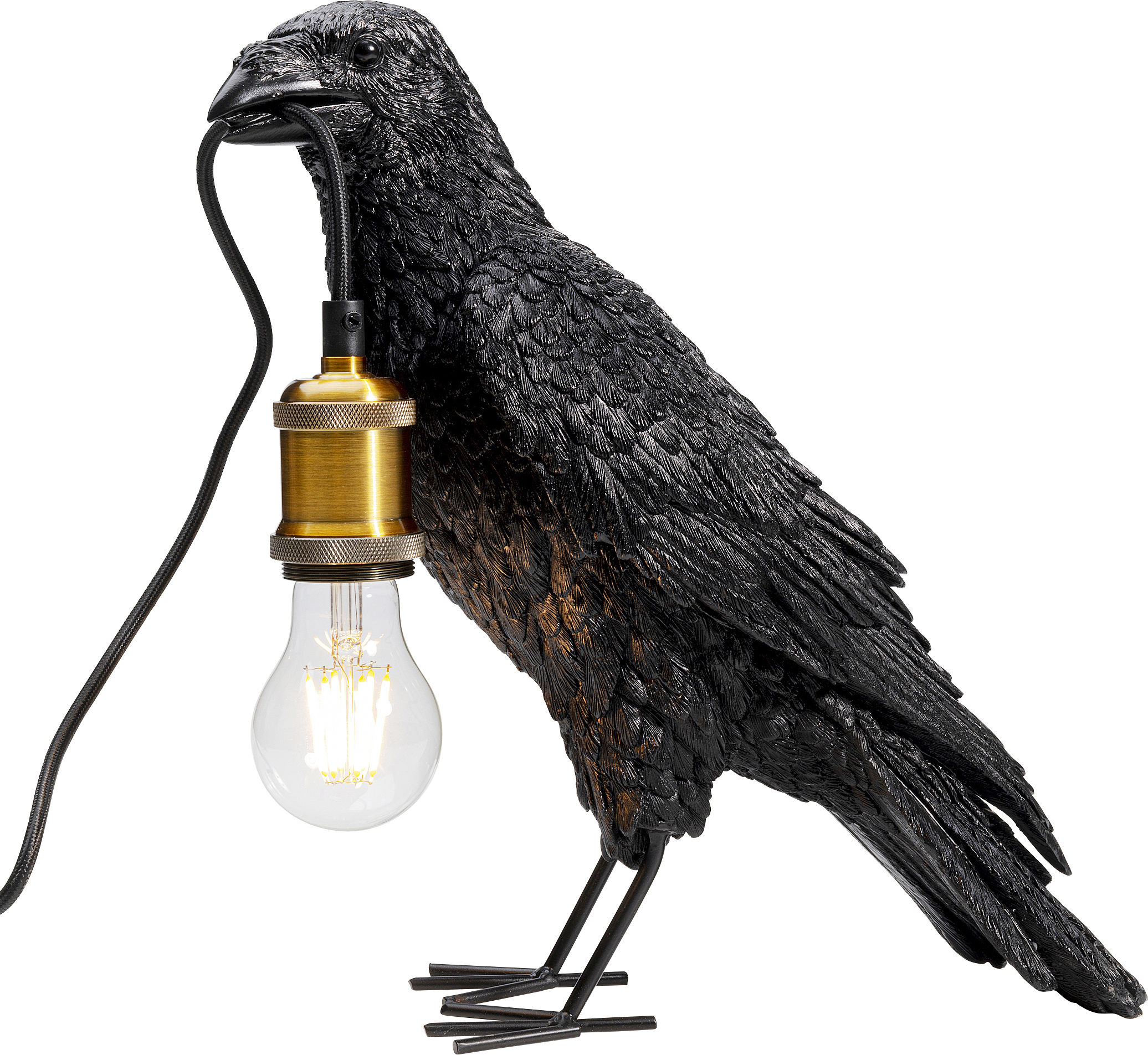 Tischleuchte Animal Crow, matt schwarz - Leuchten