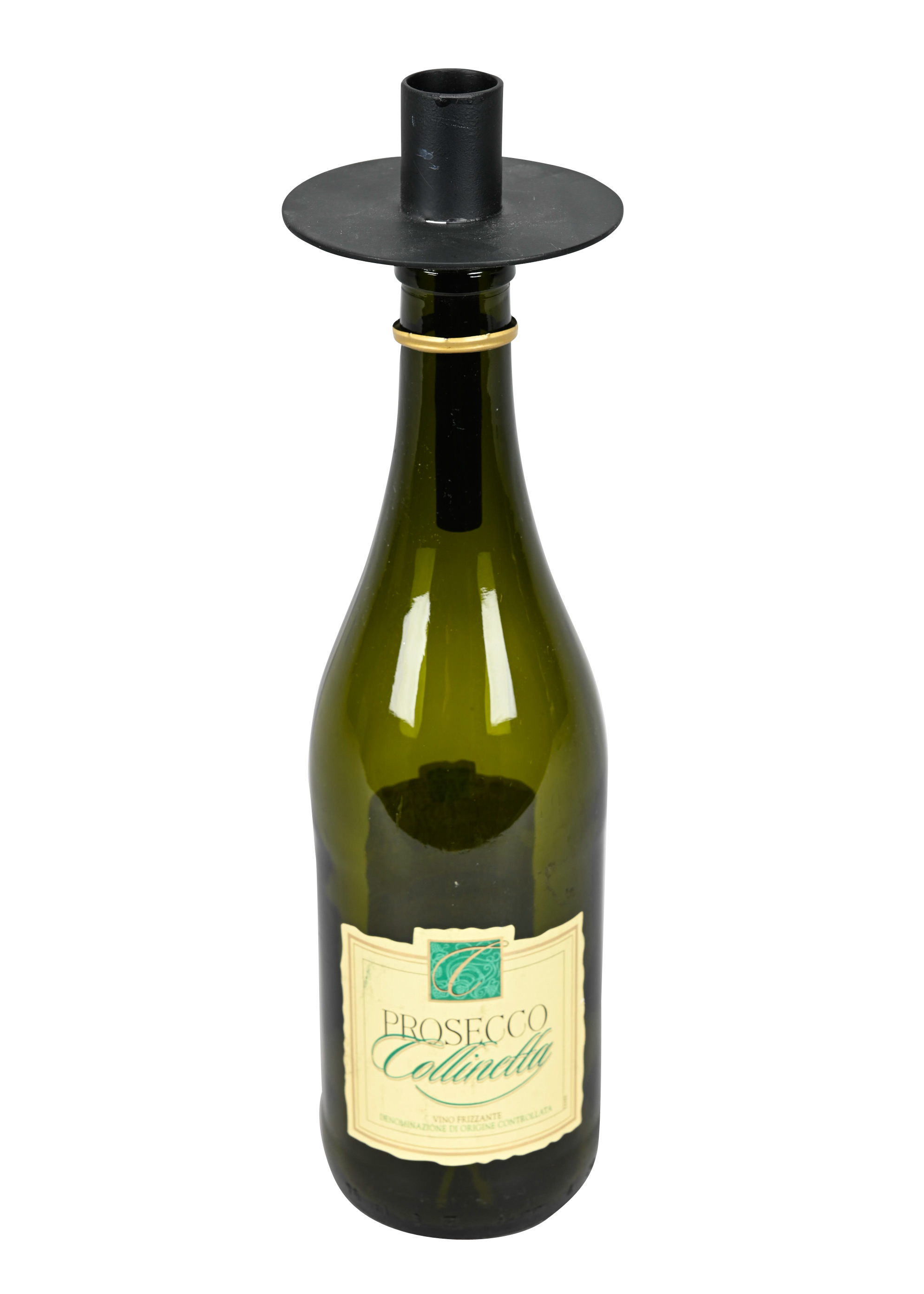 Flaschenkerzenhalter - schwarz, 8,5x12cm