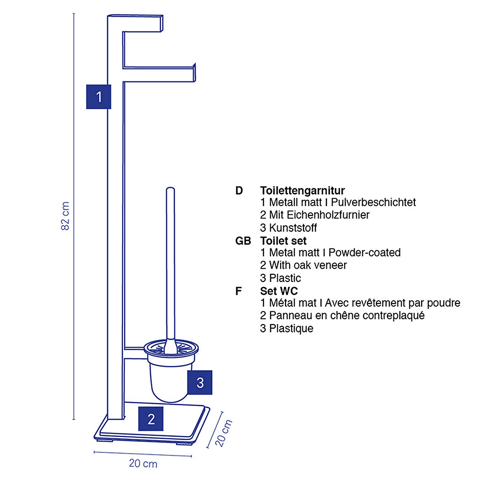 Toilettengarnitur Oak - GARNITUR