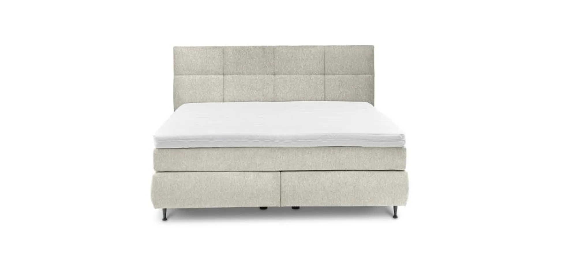  Boxspringbett ALICA- Liegefläche ca. 180x200 cm, Stoff, Graubeige