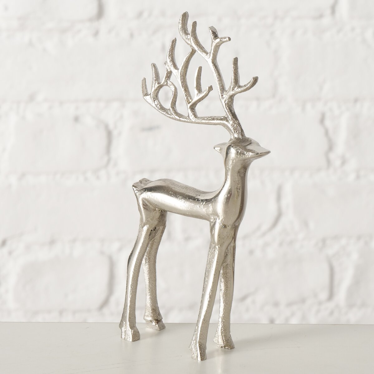 Figur Rupert, Hirsch - H 19,50 cm, Alum. vern., silber