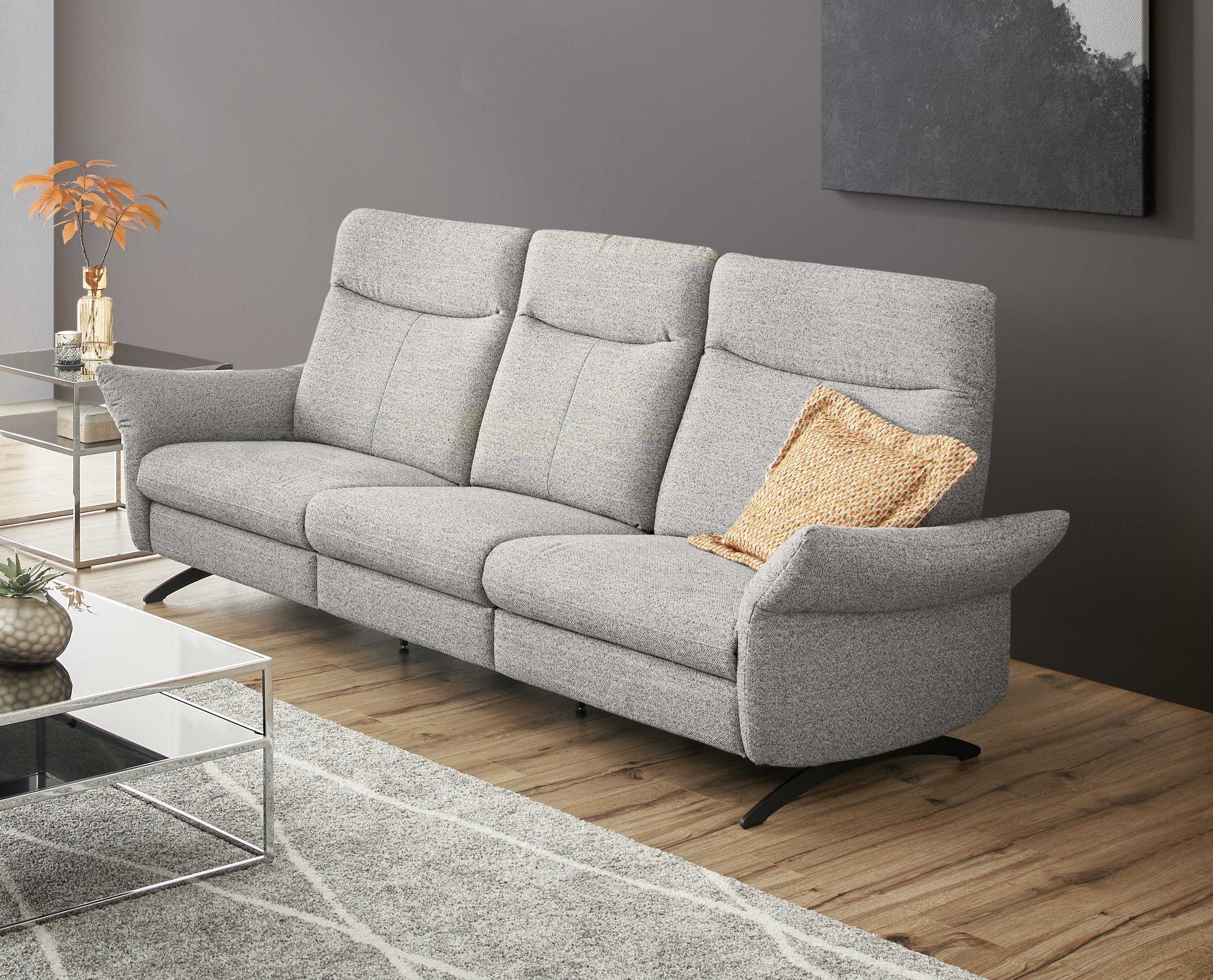 Sofa 3-sitzig, Stoff silver - MyStyle 2111