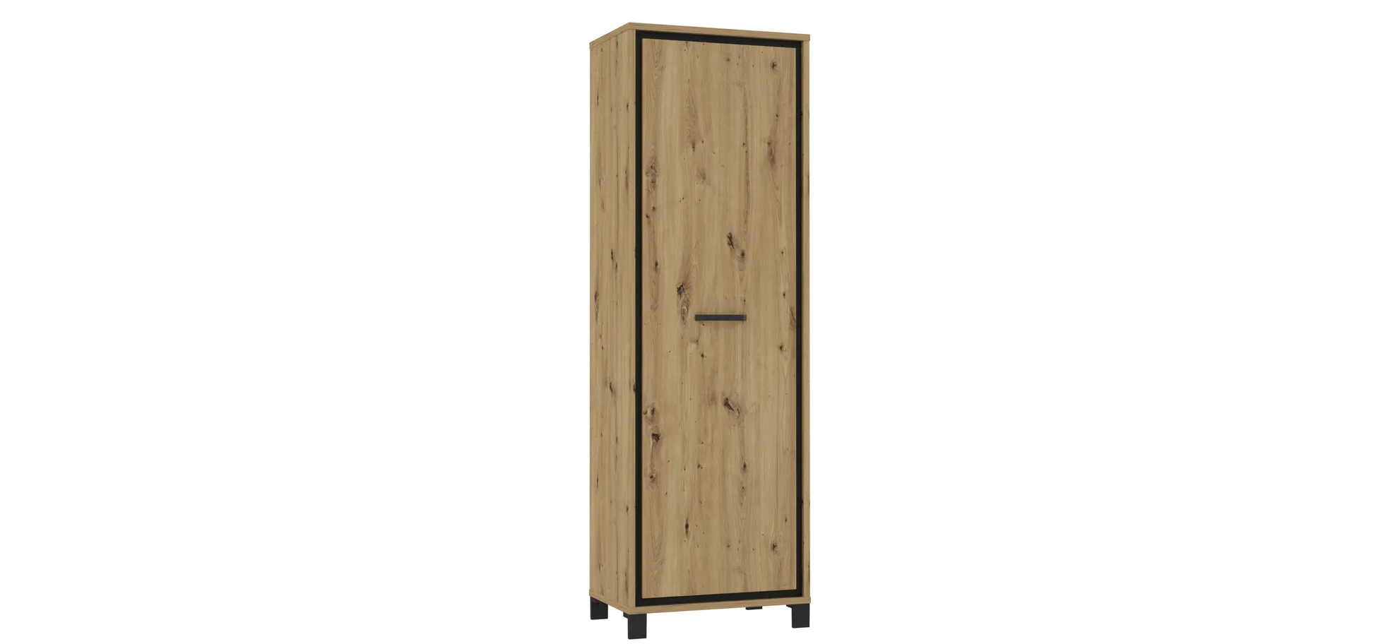 Garderobenschrank, Artisan Eiche, schwarz - MyTogo557