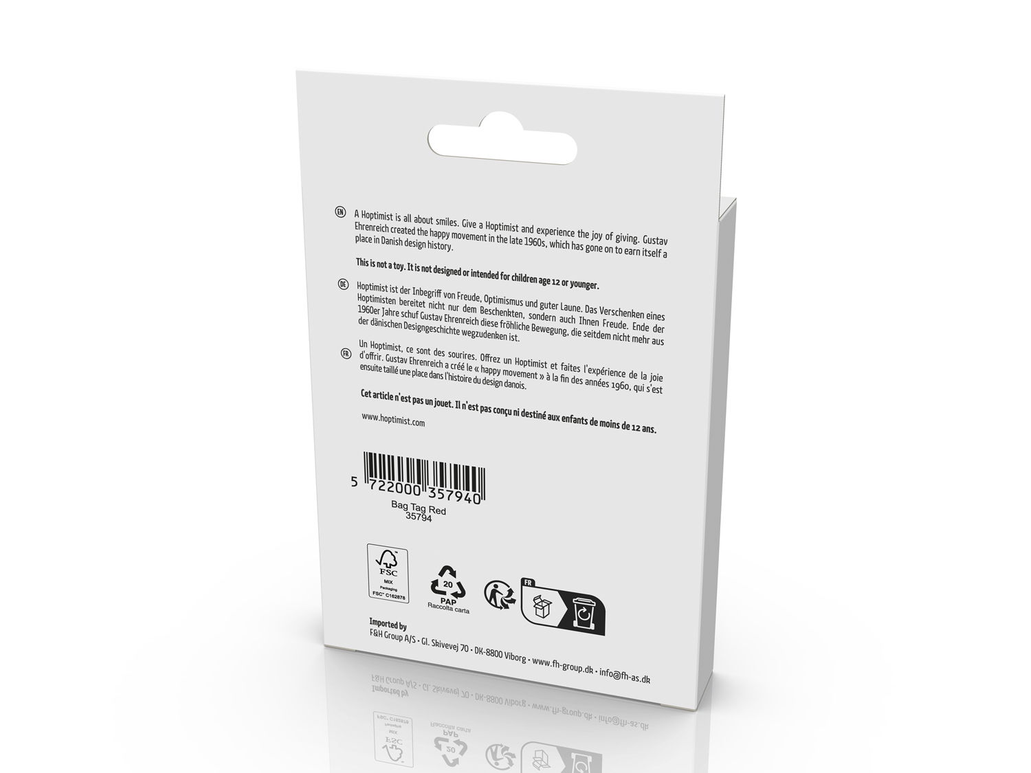 Hoptimist Bag Tag - Red