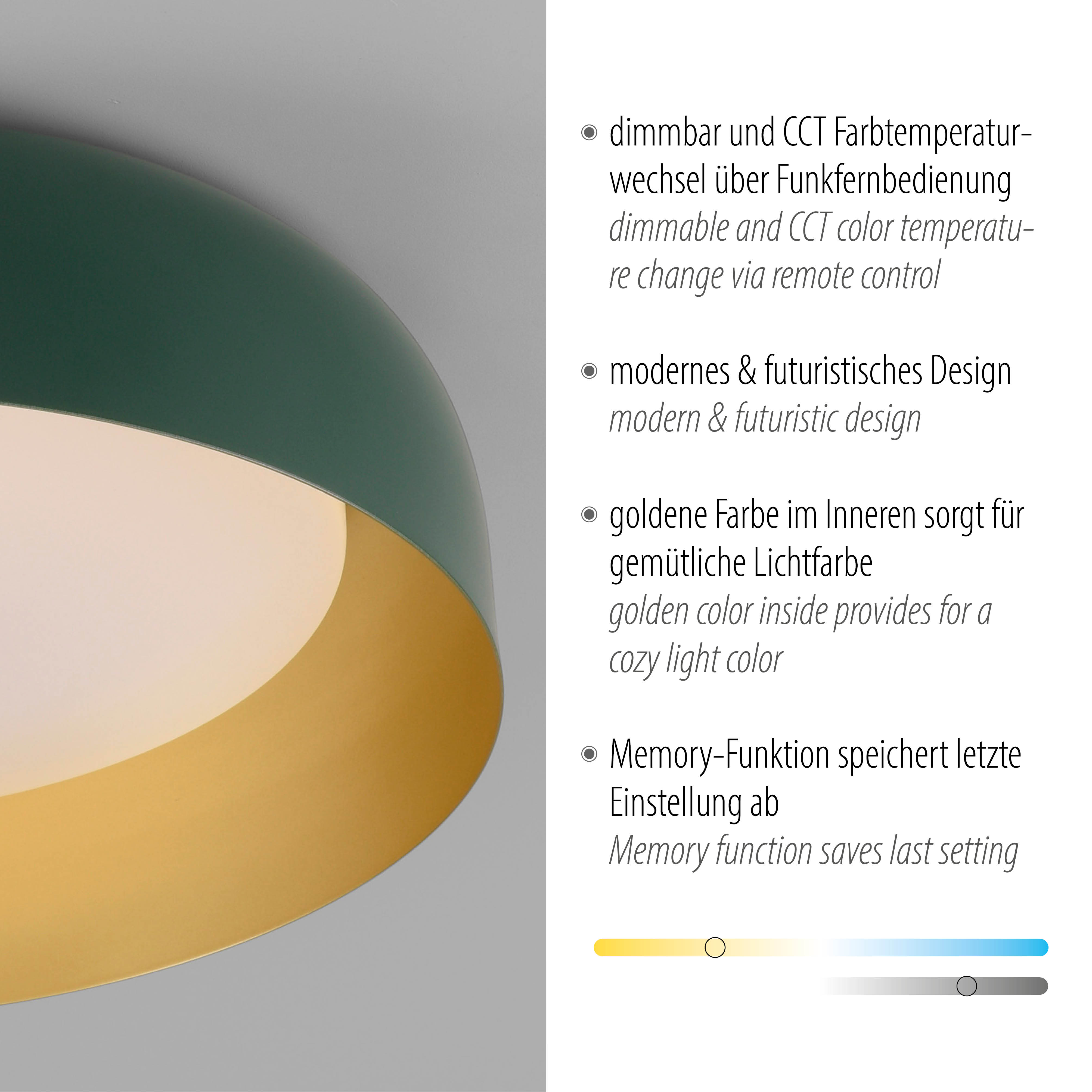 Deckenleuchte OSKO - grün, mit Fernbedienung