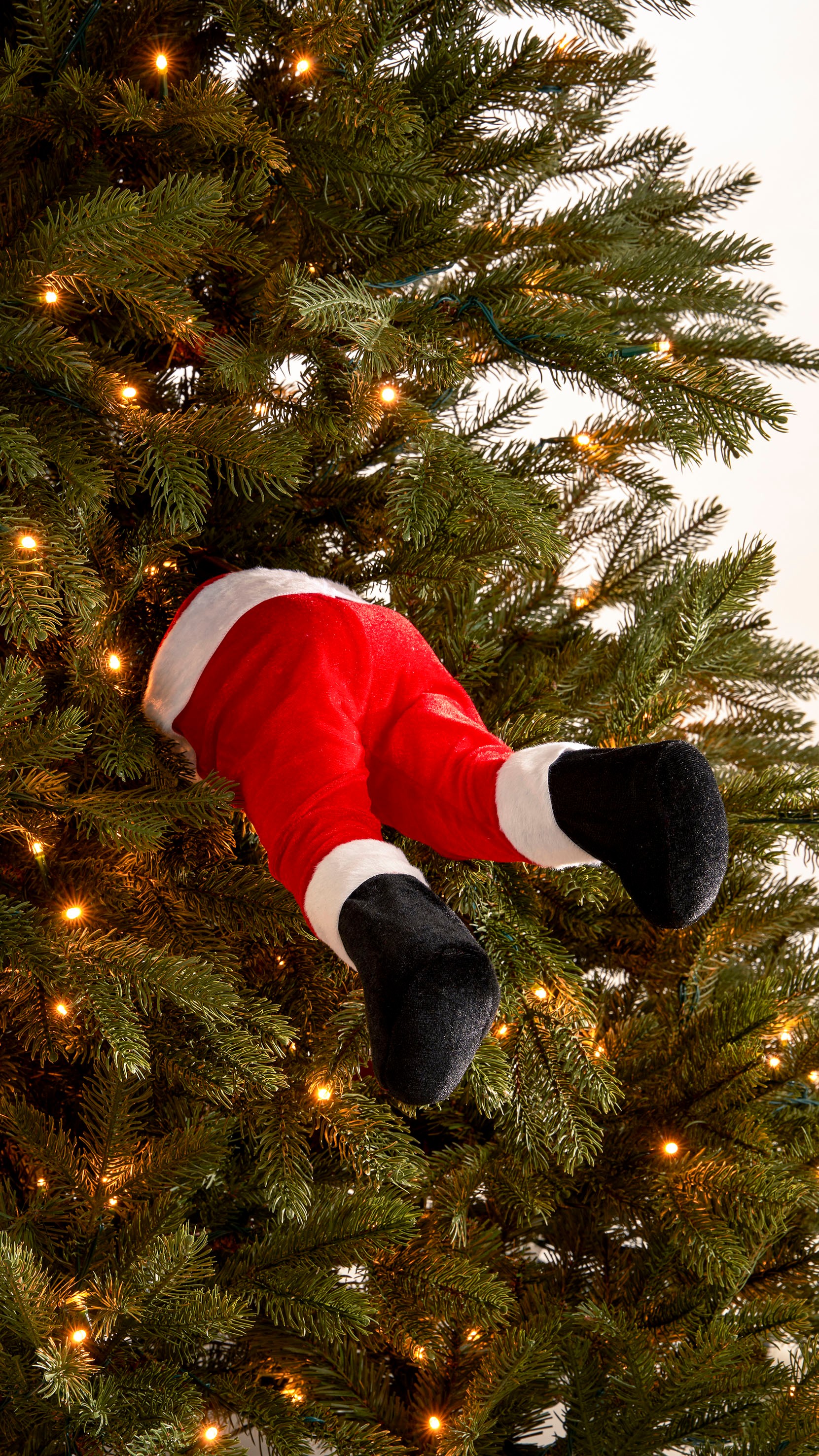 Weihnachtsmann-Beine, elektrisch - inkl. Adapter, rot,  l17xb13xh35cm