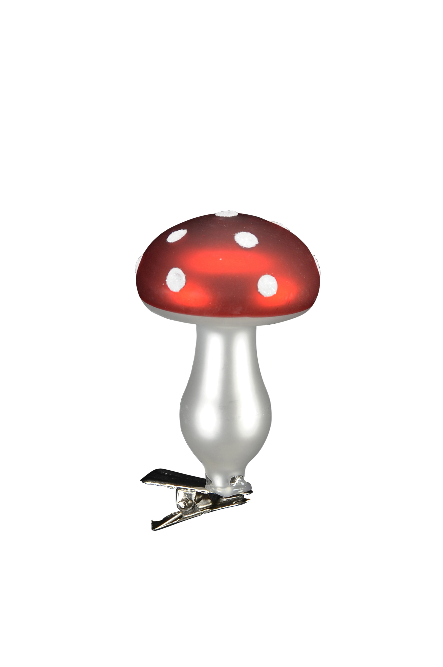 Pilz mit Clip - rot-weiß, 7cm