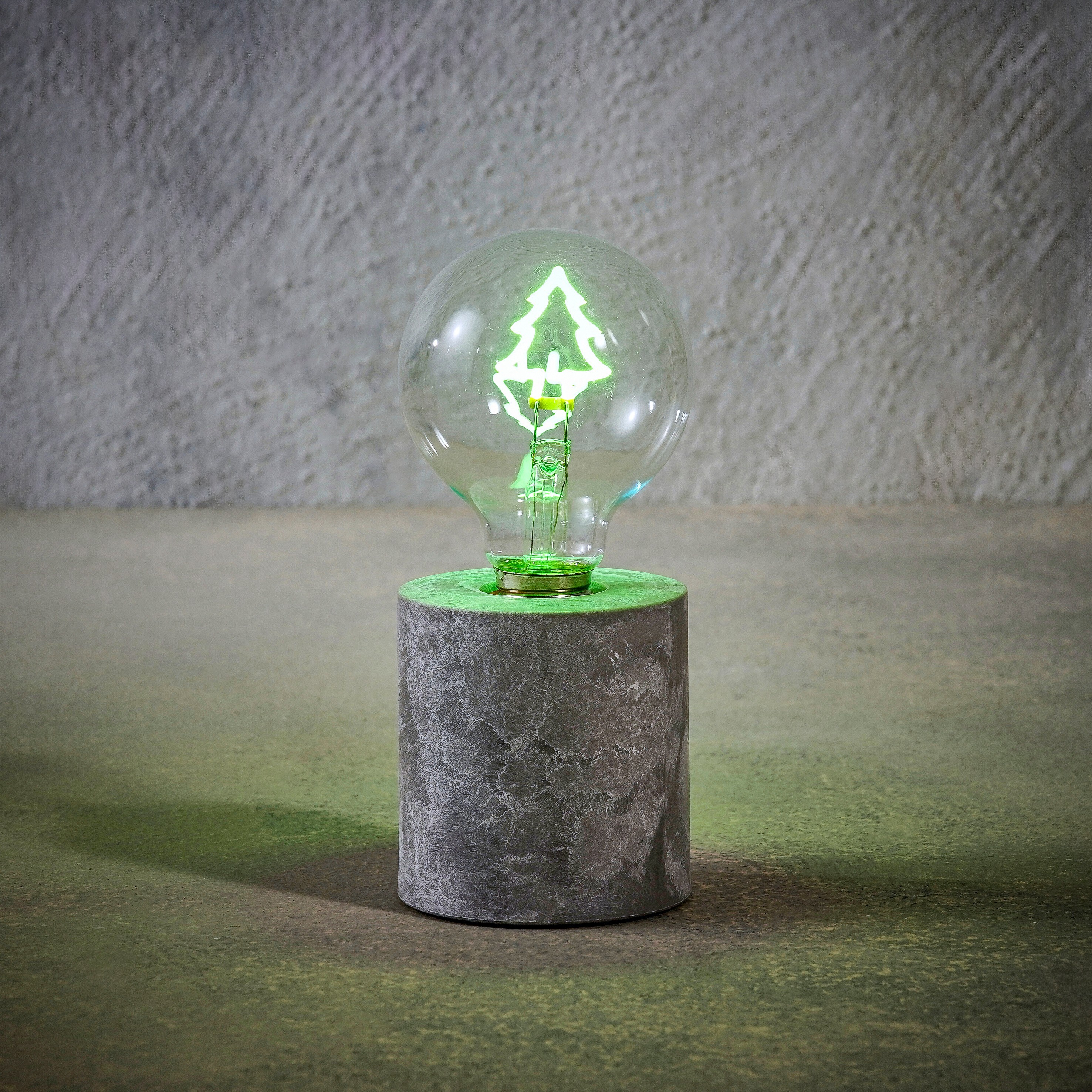 Tischlampe Baum grün - Batteriebetrieb und Timer - h18xd8cm