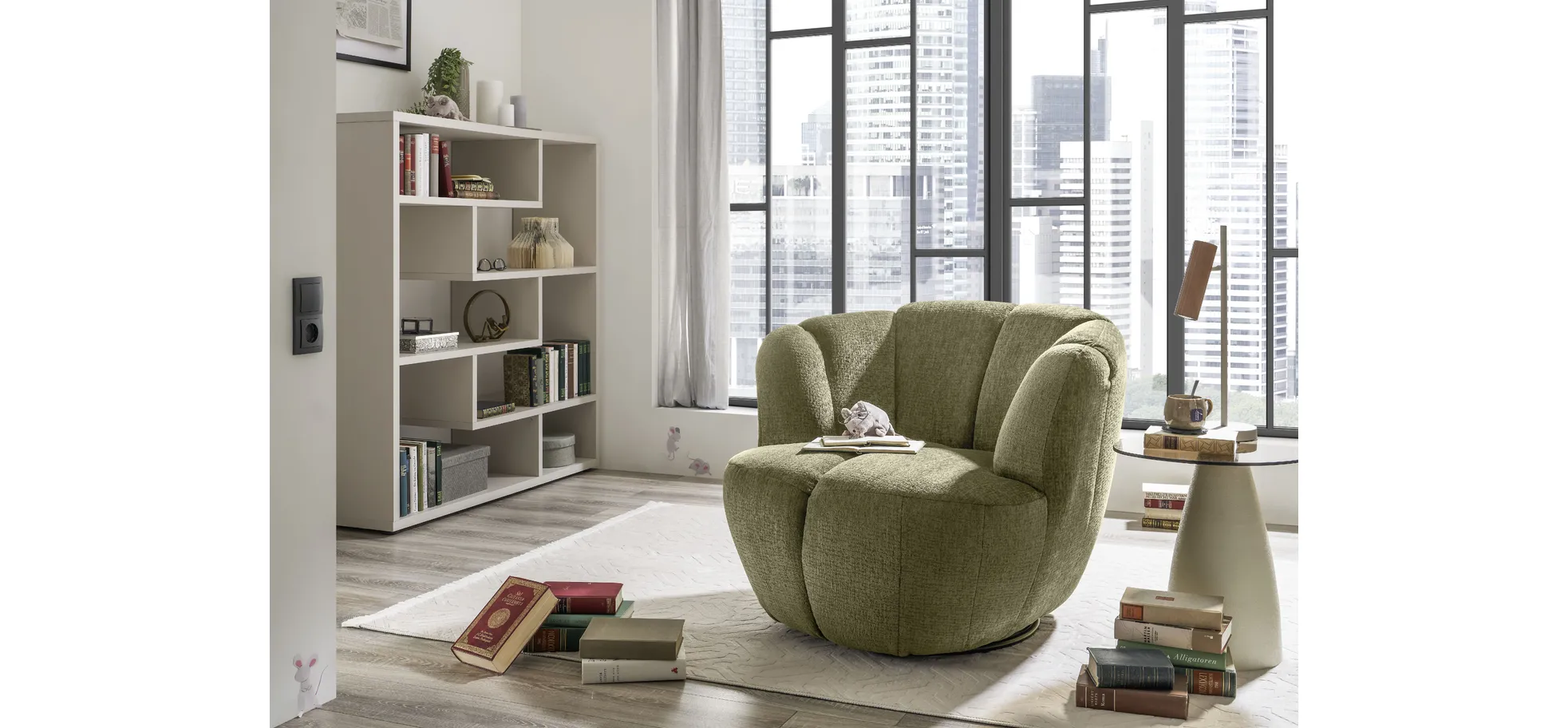 Drehsessel L, winter moss - Editha