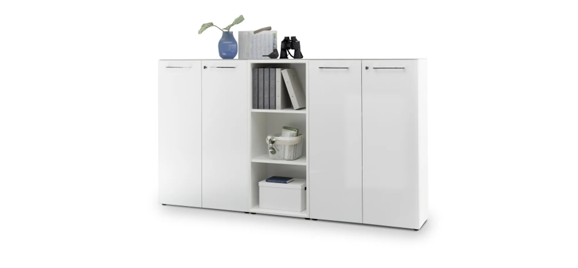 Aktenschrank GWEN - B/H/T ca. 80x120x37 cm, Weiß