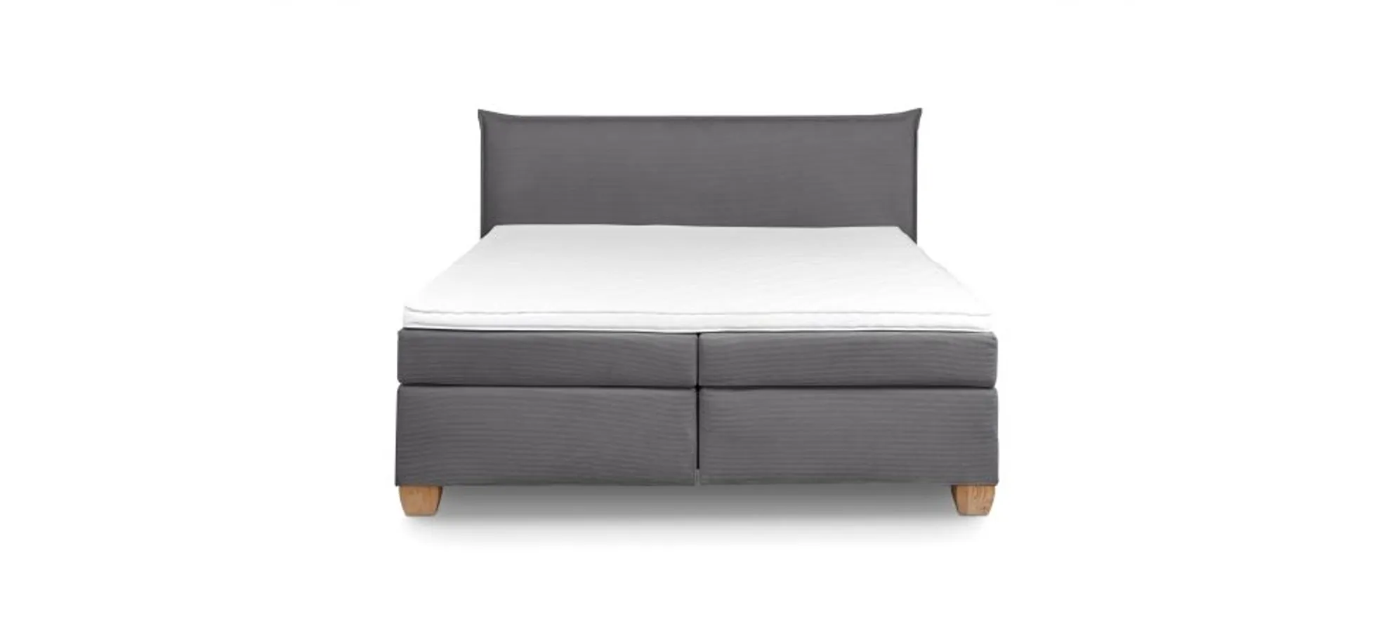  Boxspringbett HADAI- Liegefläche ca. 180x200 cm, Stoff, Anthrazit, Bonell/Bonell