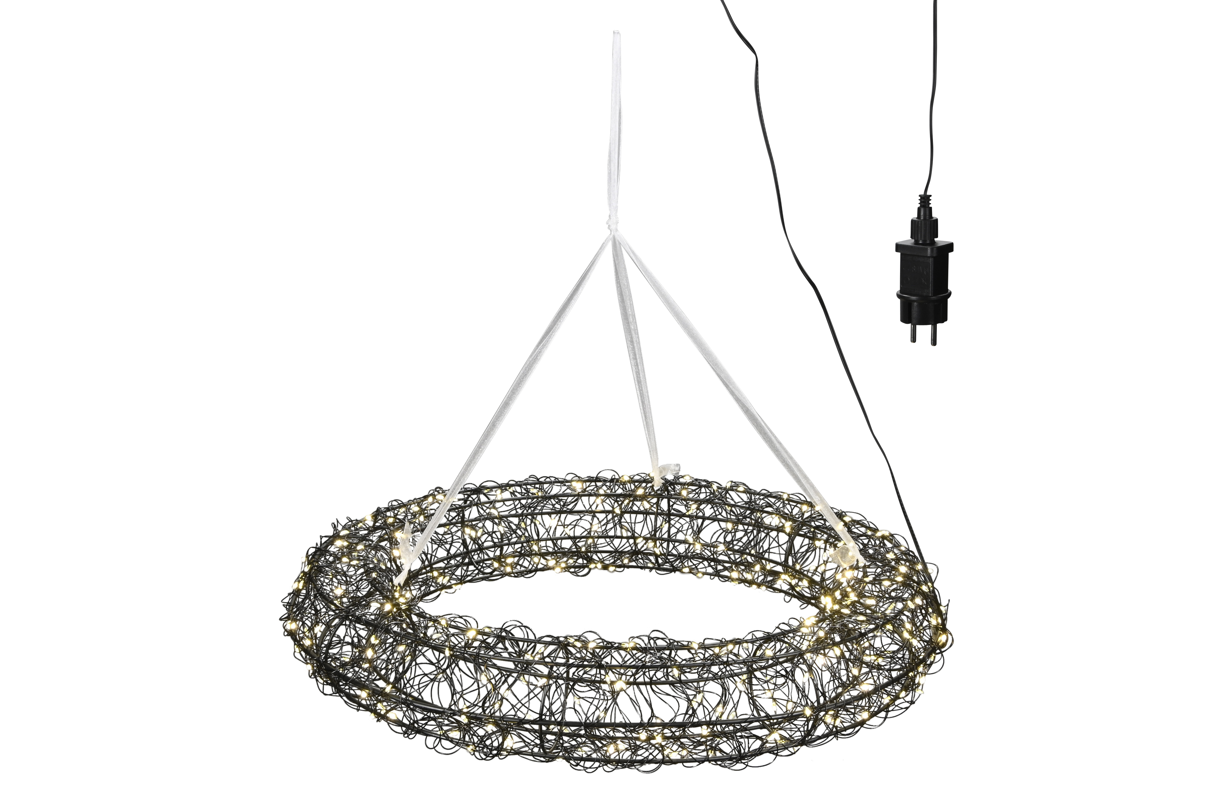 LED Kranz Hänger - mattschwarz, 50cm