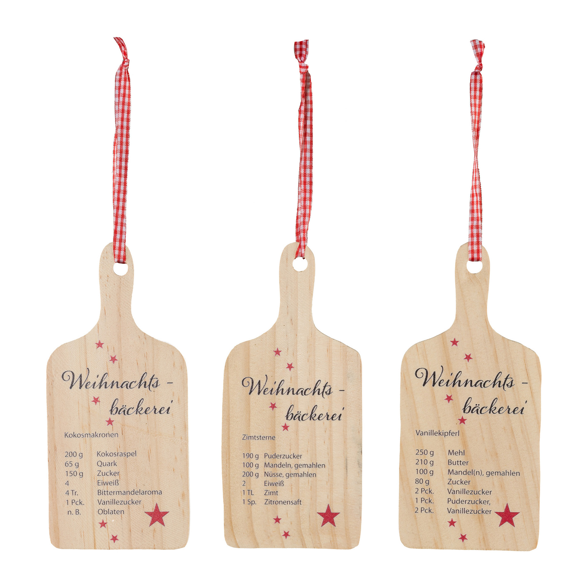 Hänger Recipe, sort. - holz, natur, 12cm