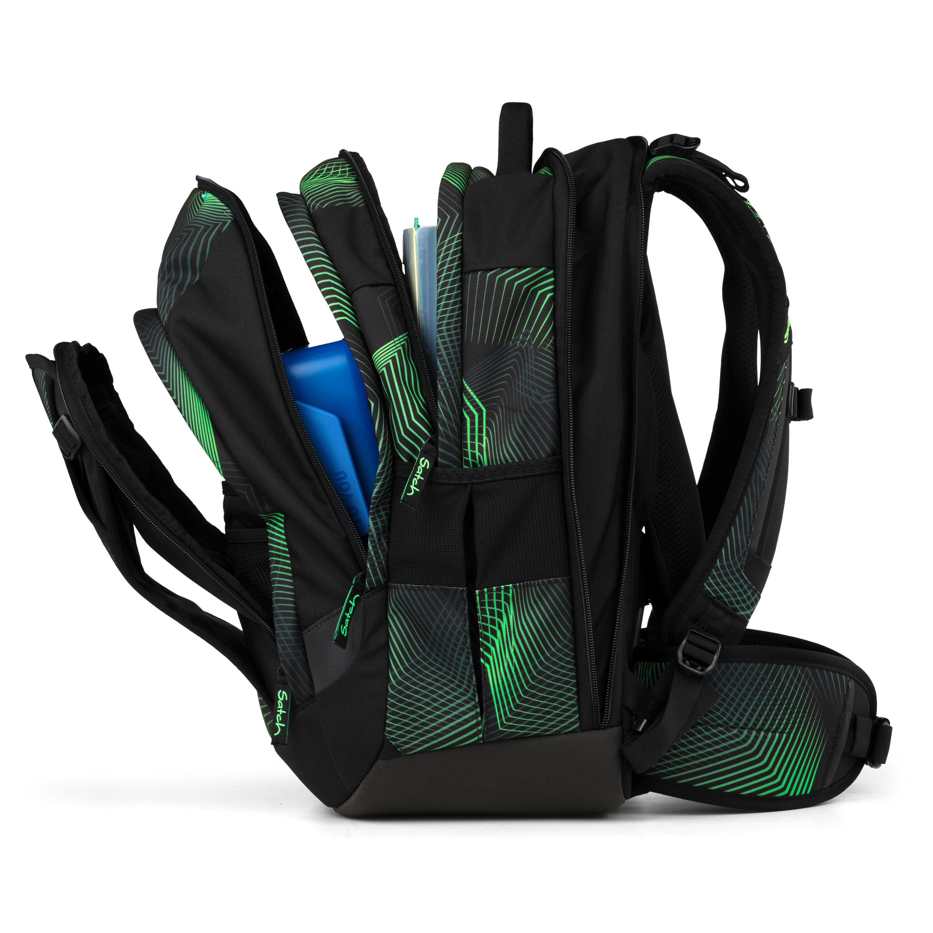 Satch Schulrucksack Seismic Green - Match Plus