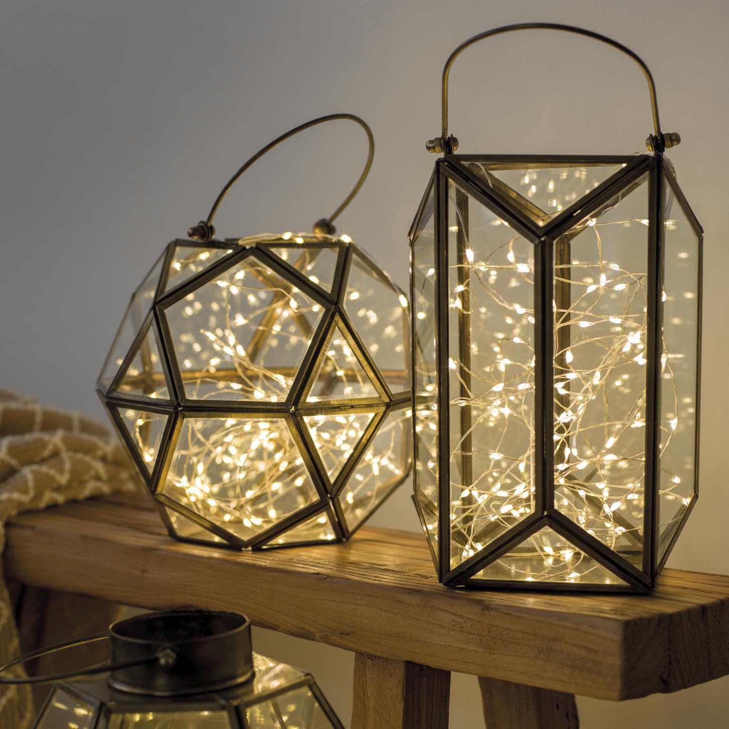 LED Strangbeleuchtung - silber/warmes weiss, PVC, 45cm-10L