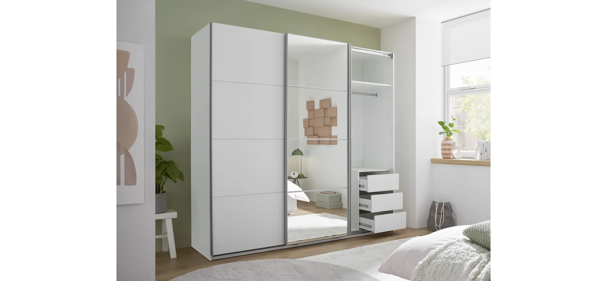 Schwebetürenschrank, weiß - MyStyle 3056