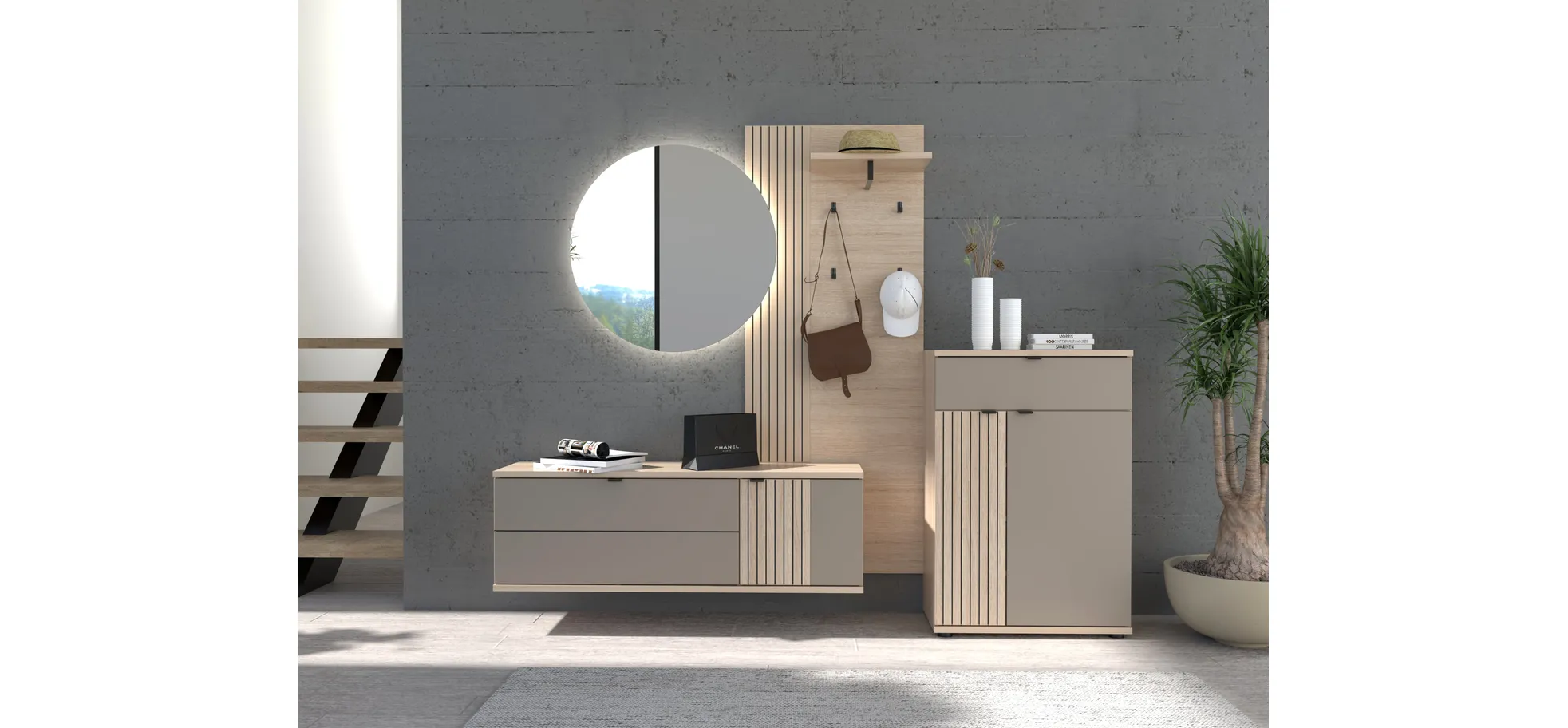 Hängeschuhschrank, Riva Eiche Nachbildung - Ilian