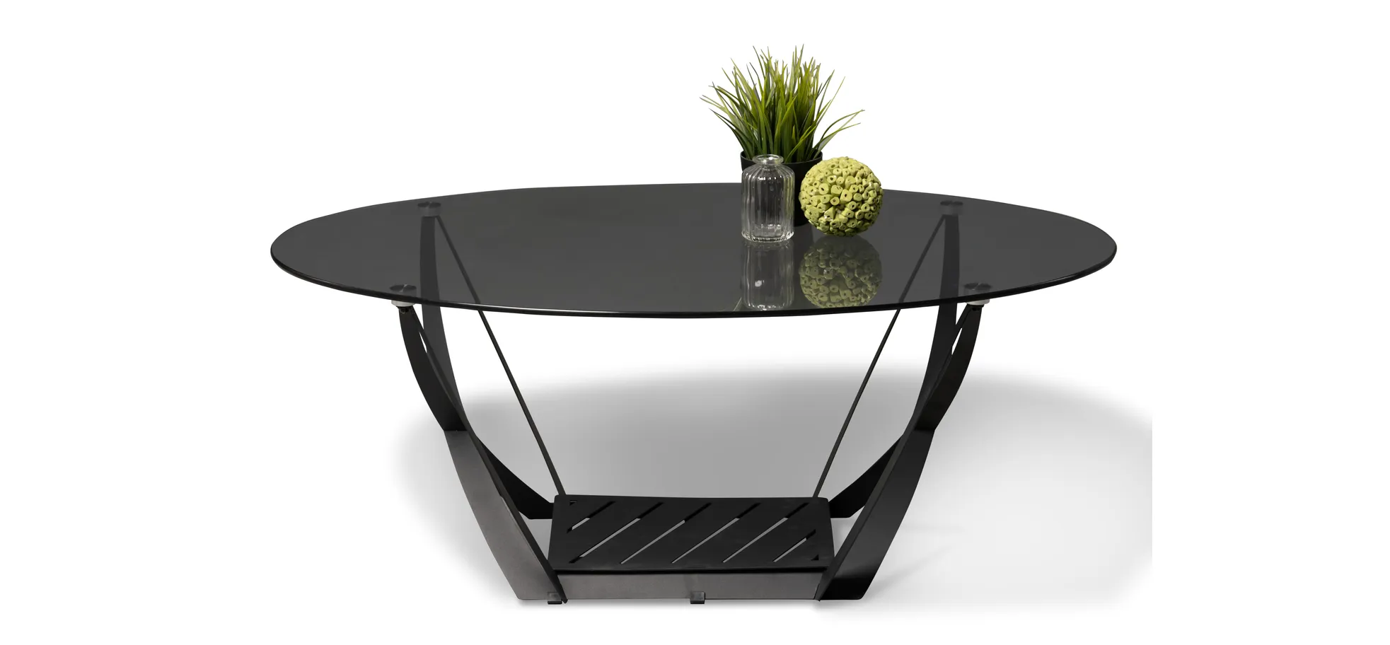 Couchtisch, Glasplatte, 100 cm breit - Mirja