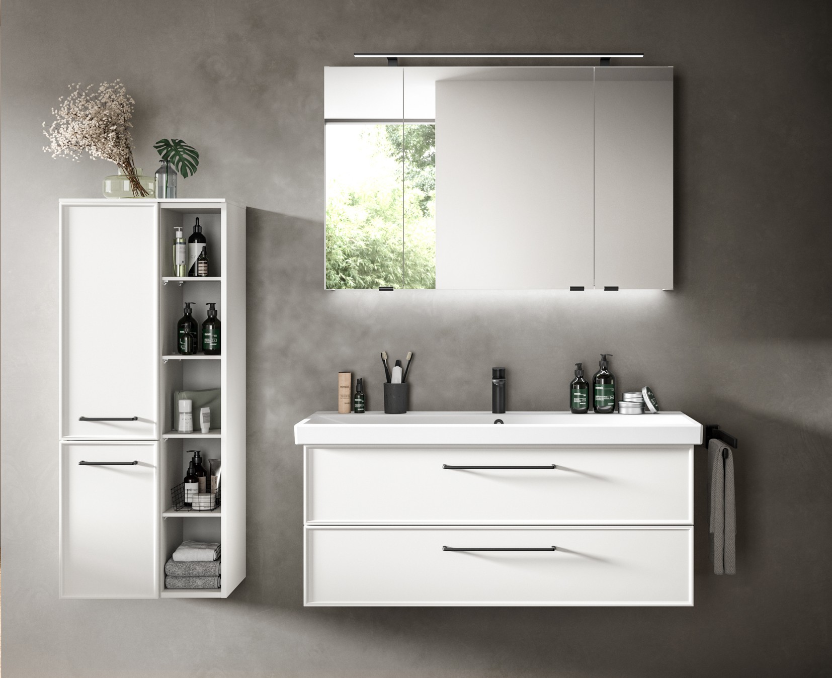 Badkombi, Weiß matt  - 7300