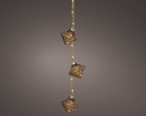 Micro LED Bündel Ornament - braun/warmweiss, Glas, L5.70-W5.70-H28cm-15L