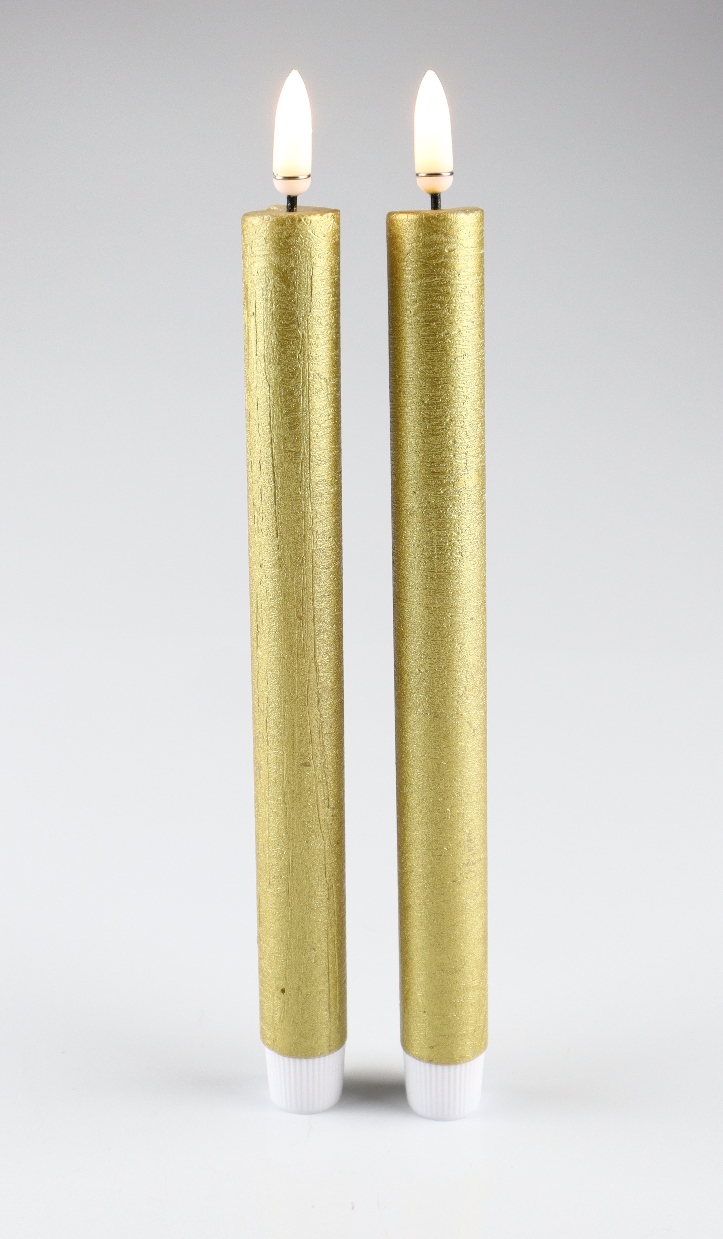 LED Stabkerzen 2er Set - gold touch 2x24cm