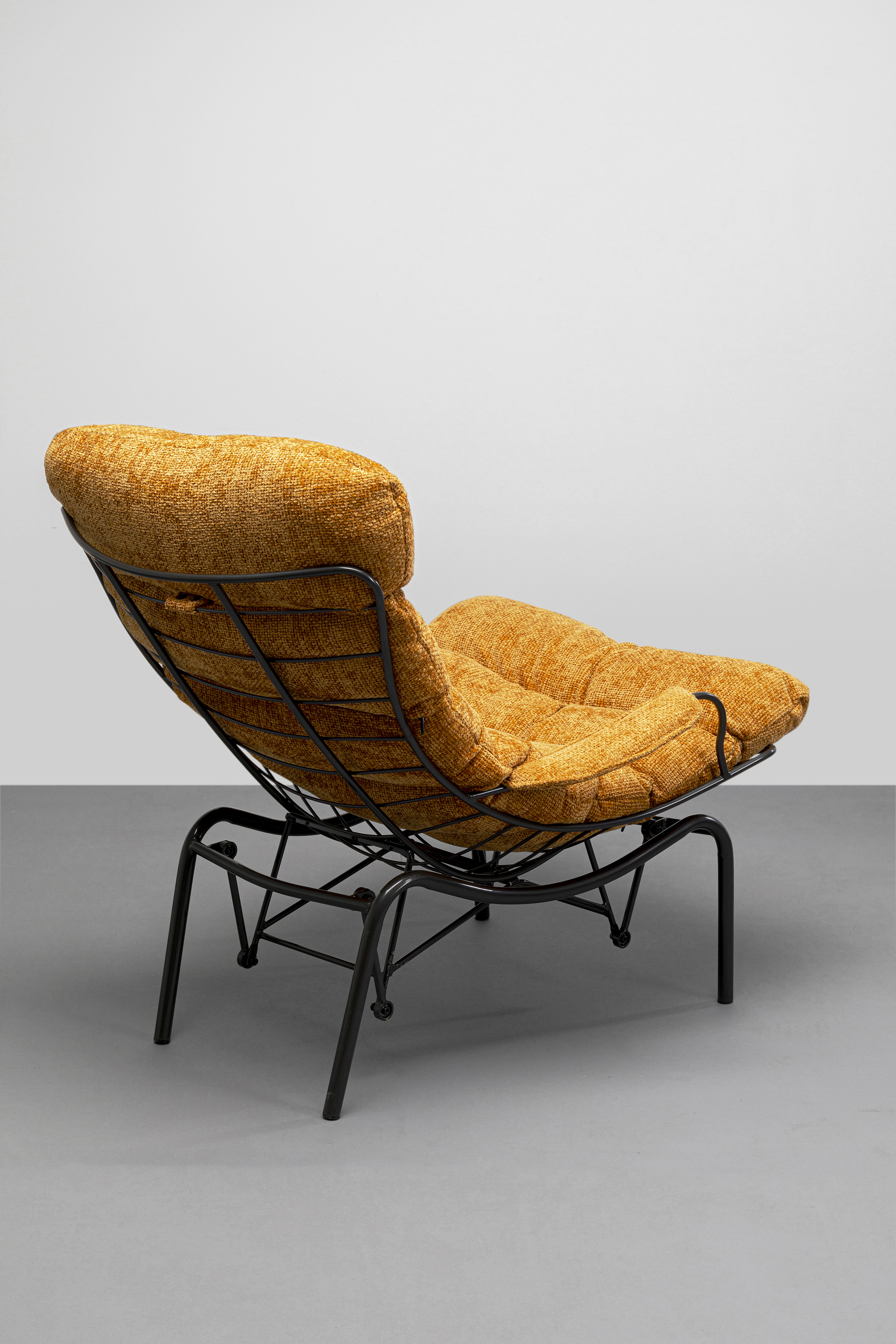 Sessel mit Hocker Vienna, Boucle gelb - Vienna