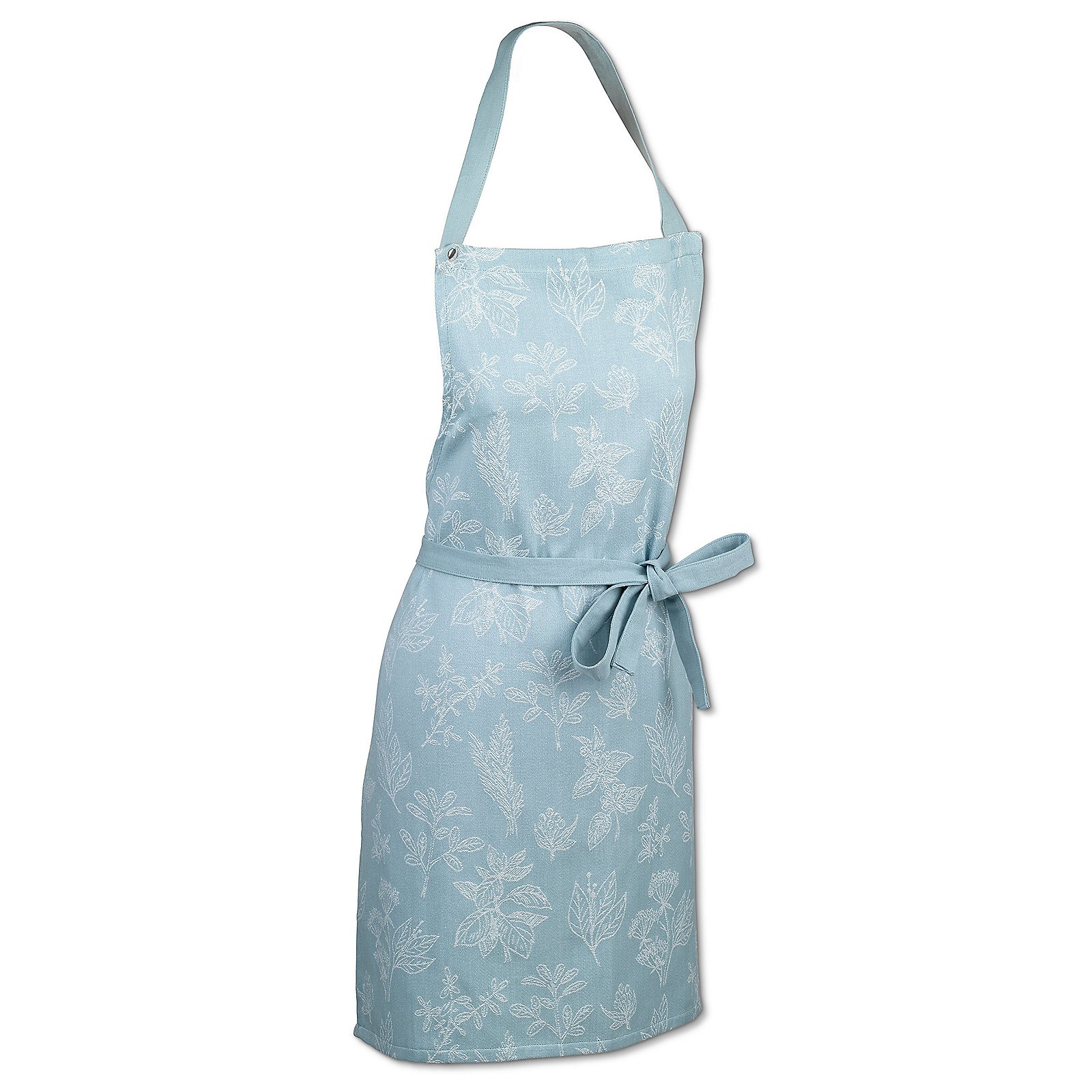 Schürze Svea 67x80 cm - 100%Baumwolle frostblau Blätter