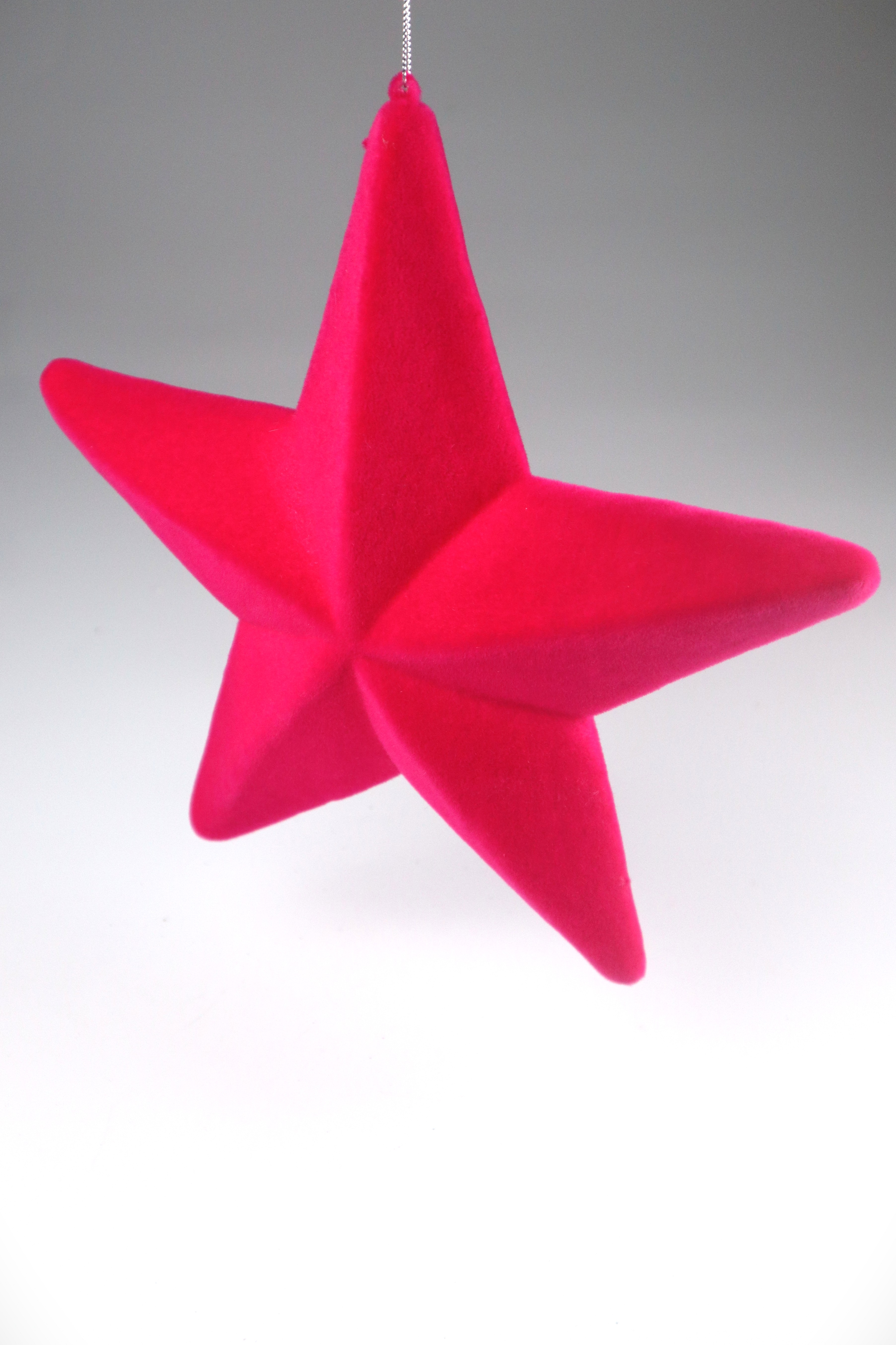 Stern dunkelrot 3D - Flock Kunstst. 30cm