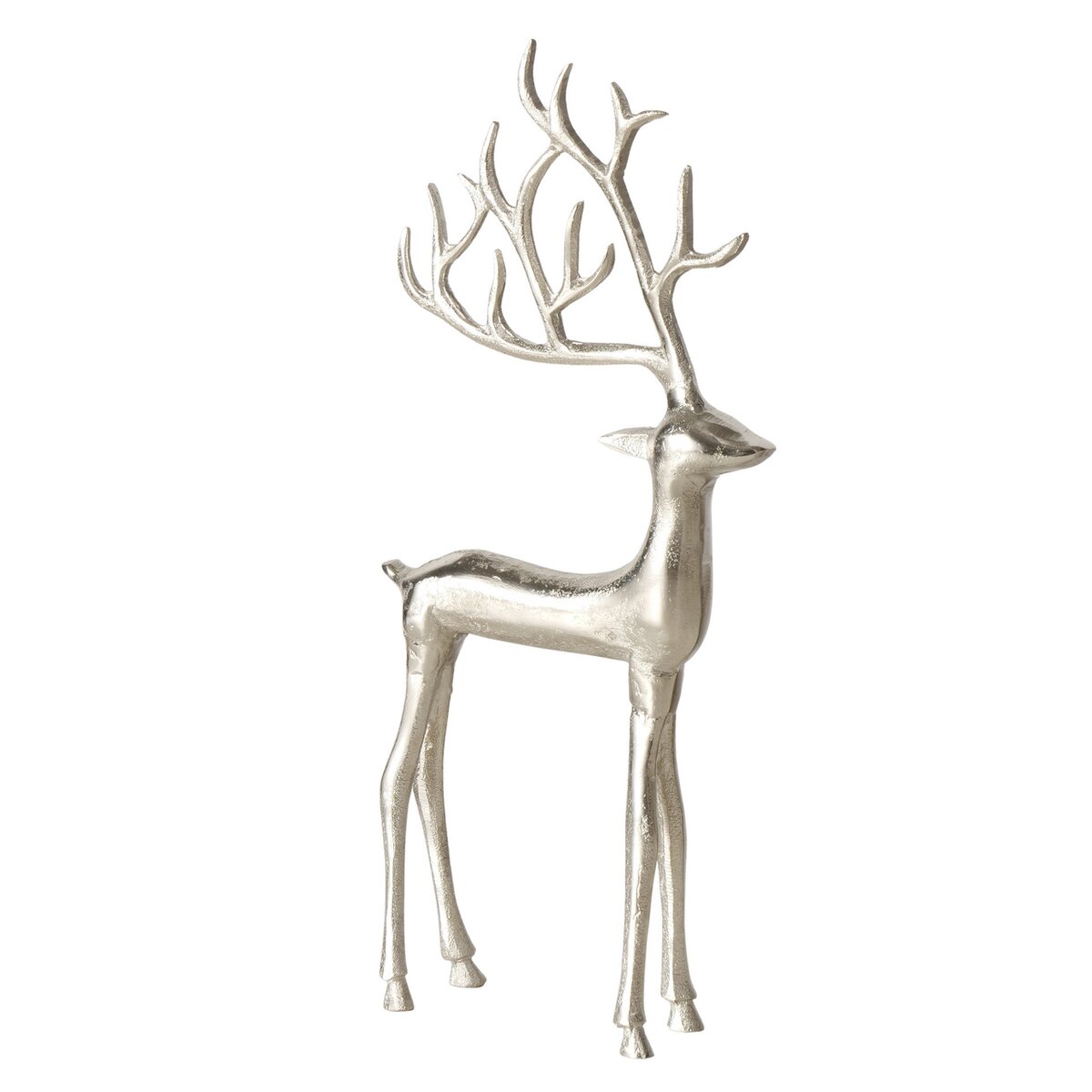 Figur Rupert, Hirsch - H 36,50 cm, Aluminium, silber