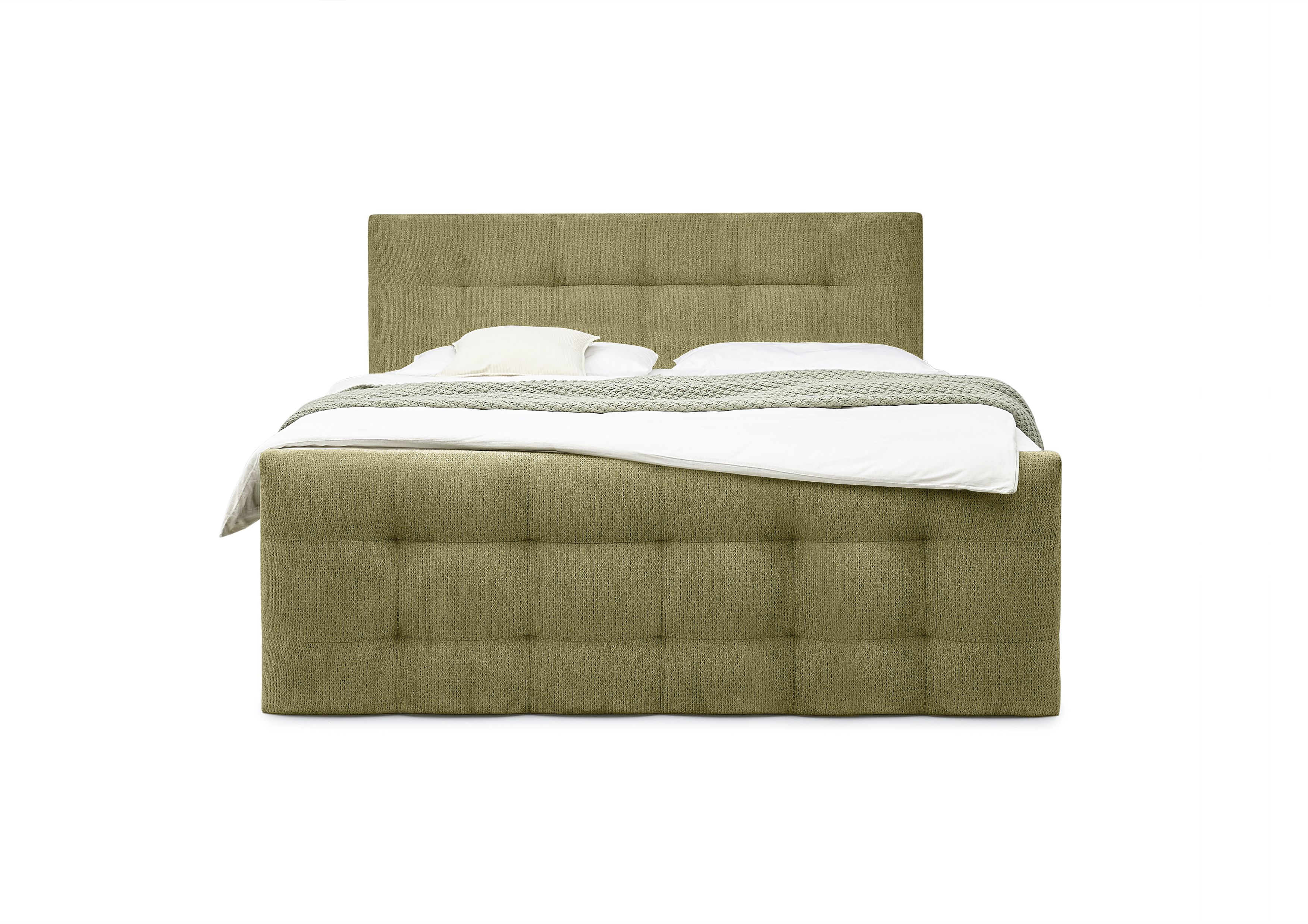 Boxspringbett, Stoff Grün  - Sandrin I