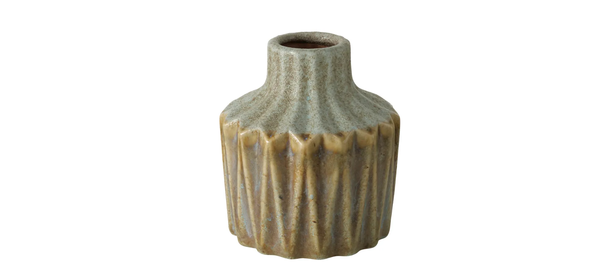 Deko-Vase - 2-fach sortiert, Steingut, Beige/Braun/Grau