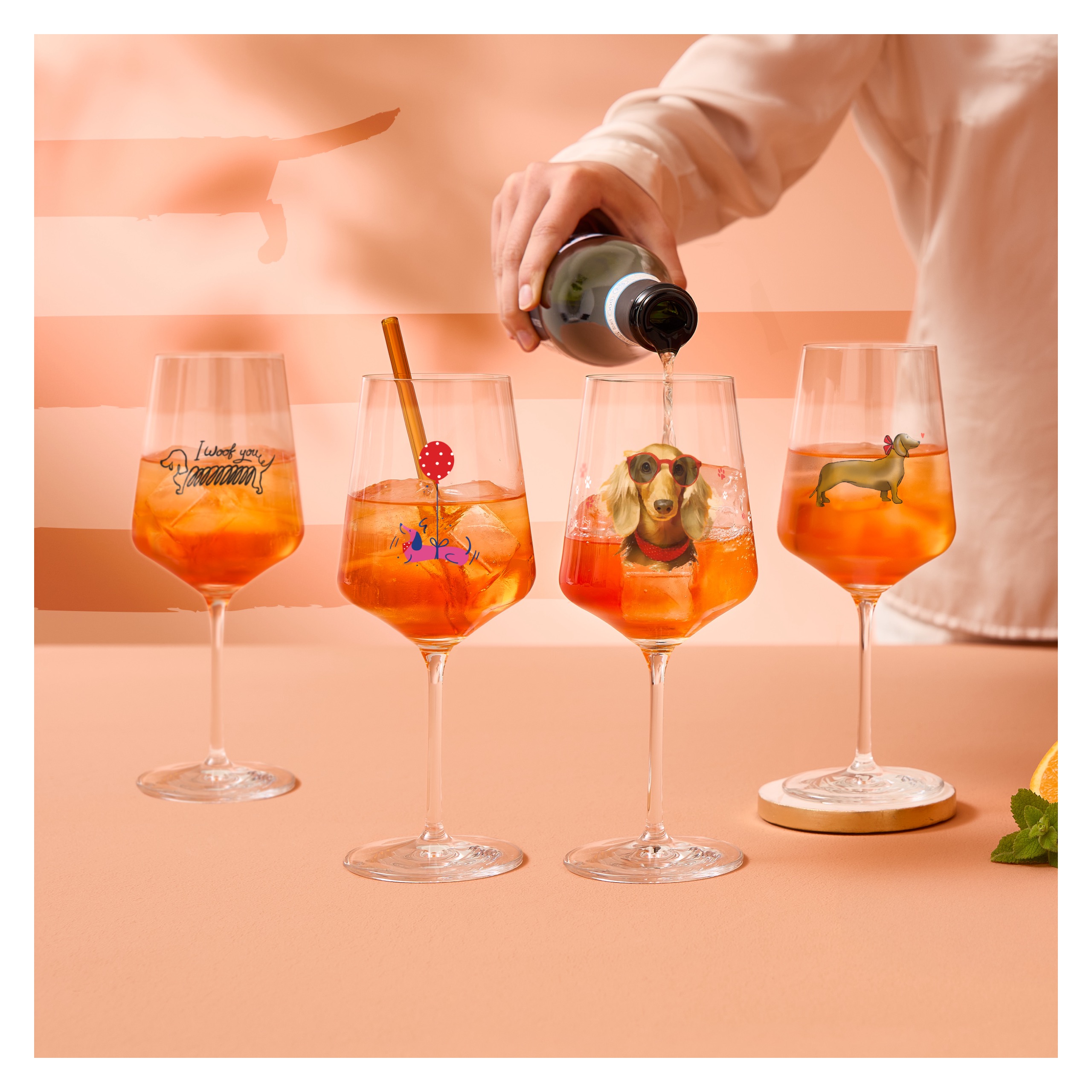 Ritzenhoff Cocktailglas Tierisch Glücklich - Dackel braun 