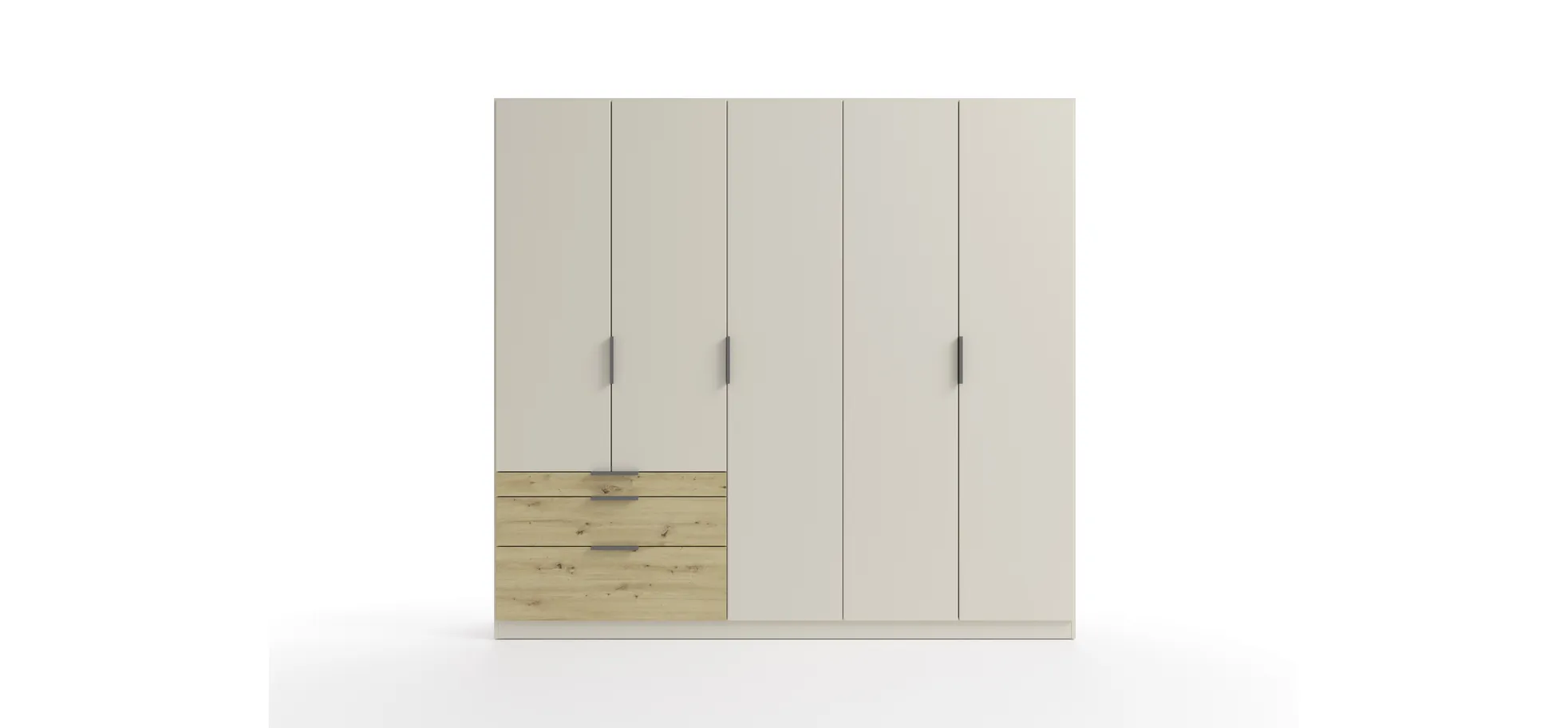 Drehtürenschrank, 5-türig, champagner - Rani