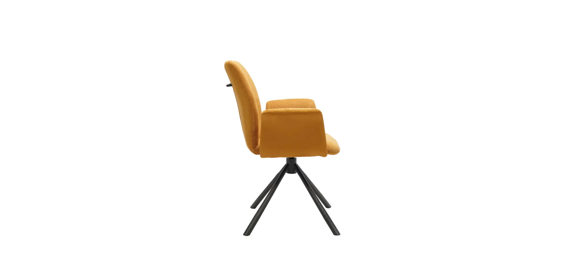 Vierfußstuhl mit Armlehnen, Stoff Mustard - Manoa