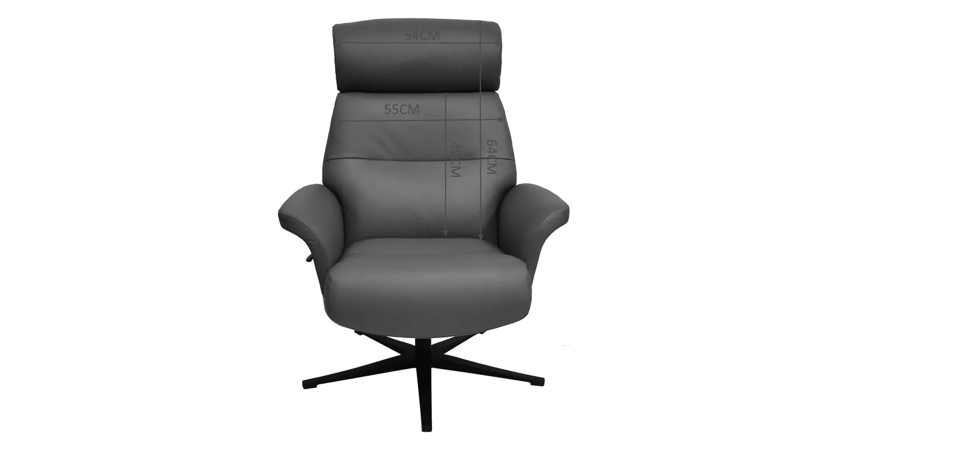 Relaxsessel mit Hocker, Leder dunkelbraun - Moani