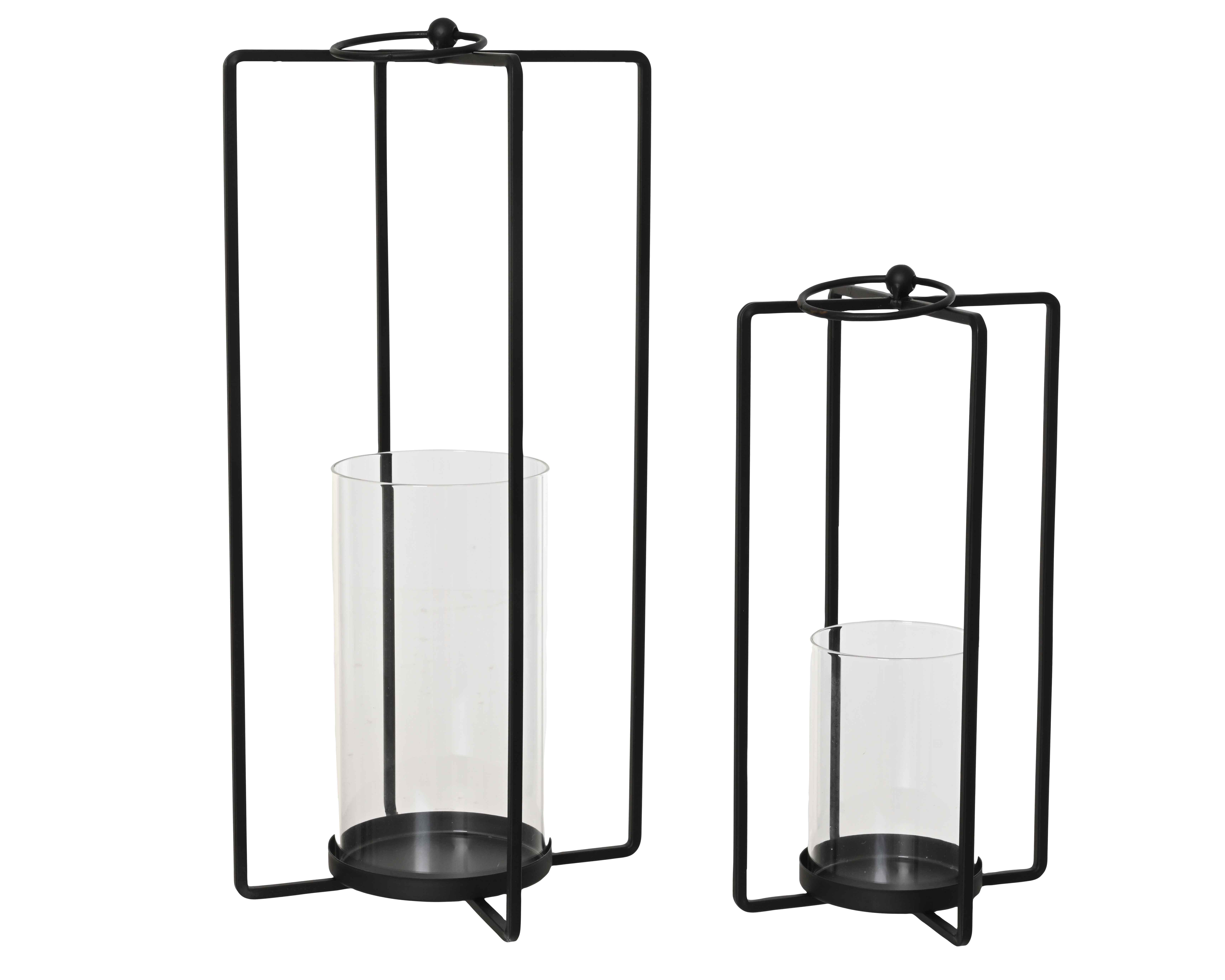 Laterne, groß - schwarz, Eisen, L19-W19-H38cm