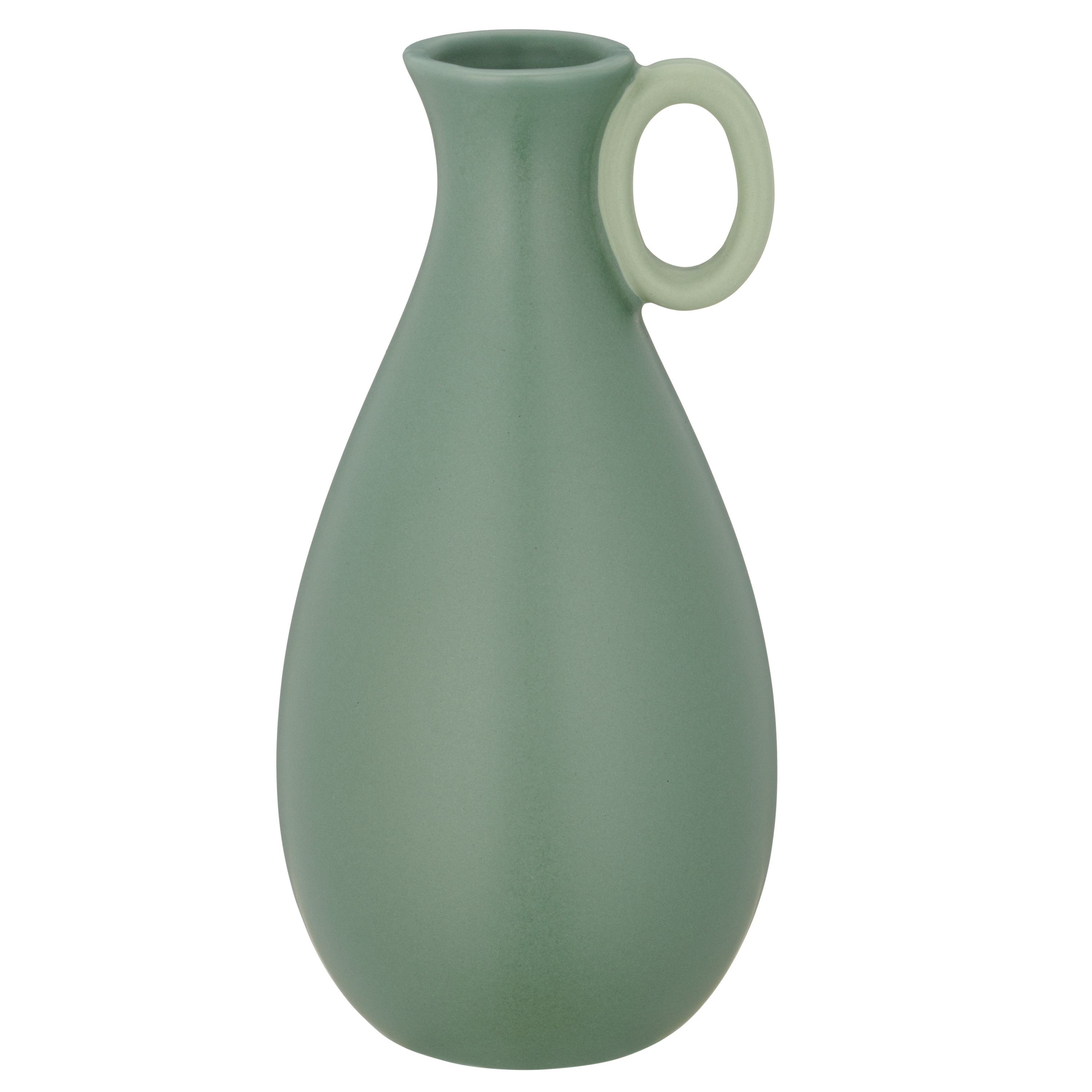 Vase Lepuro, mit henkel - porzellan, jade, 10x20cm