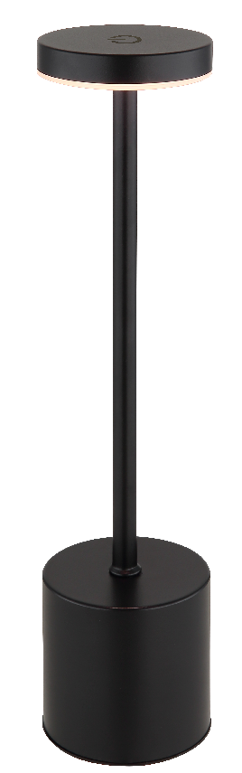 Akku-Tischleuchte Tila - schwarz matt, Höhe ca. 34,3cm, Øca. 8cm