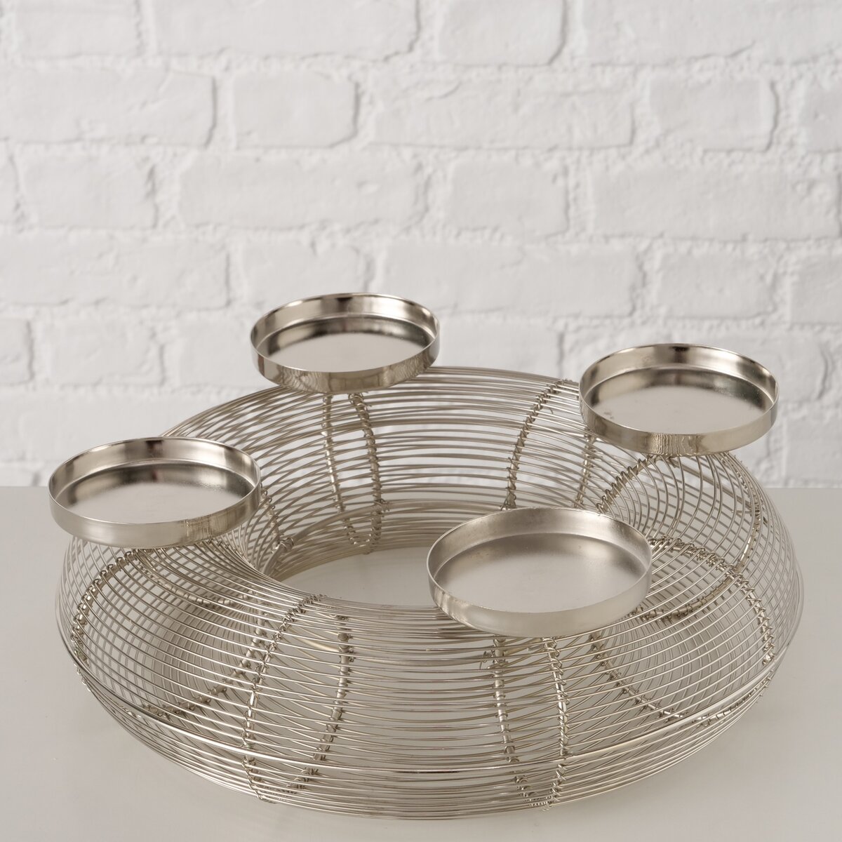 Kerzenleuchter Ringvi, Rund - H 12,00 cm, Eisen, silber