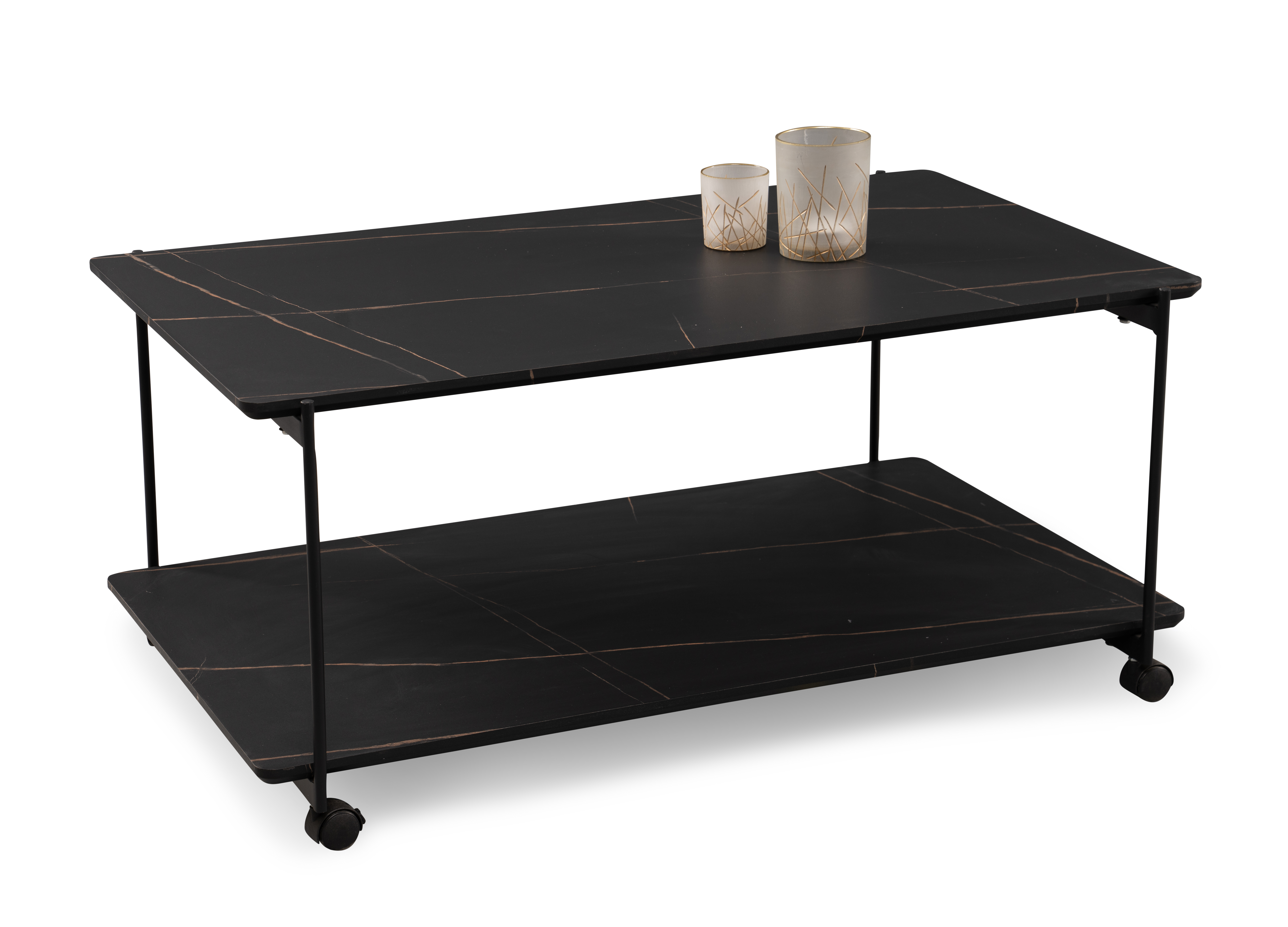 Couchtisch, MDF Marmoroptik, 100 cm breit - Maxie