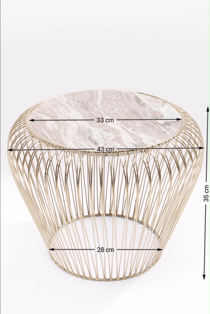 Beistelltisch Beam, Marmor, Stahl messing - Beistelltische