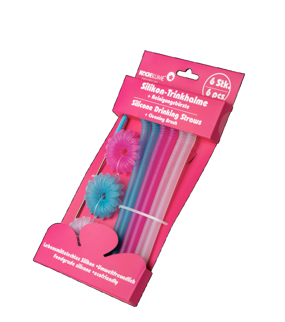 Trinkhalme 6er-Set + Bürste - colormix (TU/EBL/PI)