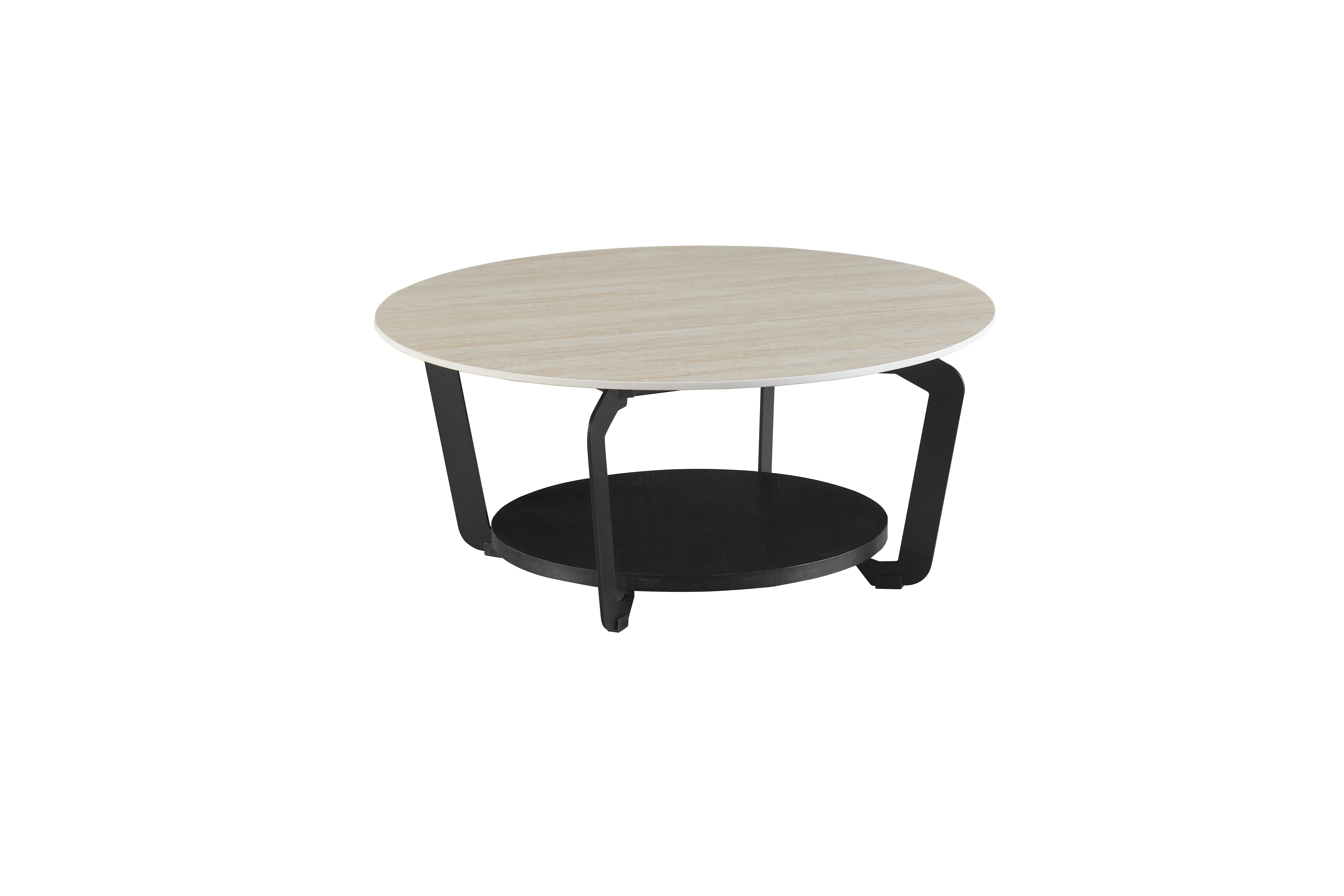 Couchtisch, travertin/schwarz - MyStyle 1048