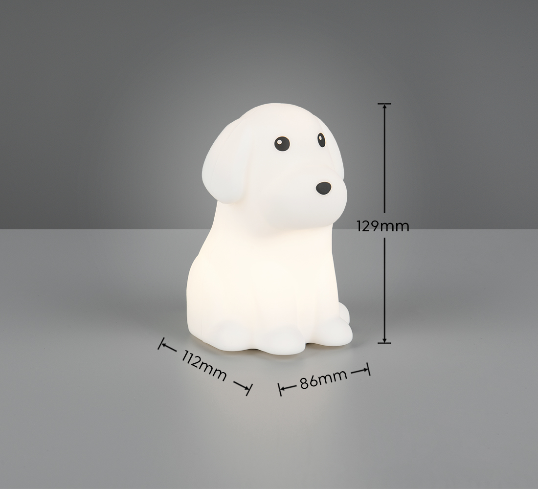 Tischleuchte Waldy - Kunststoff, weiß, 10x13x15,5cm