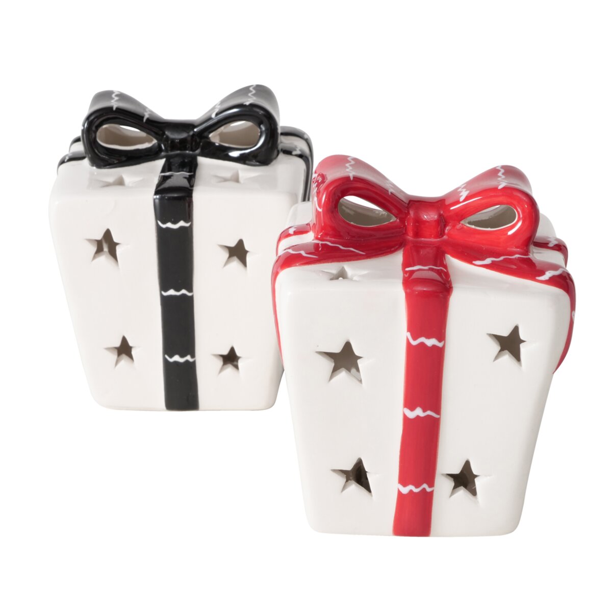 Dekoaufsteller Elina, 2 sort., Geschenk, LED - H 10,00 cm, Steingut