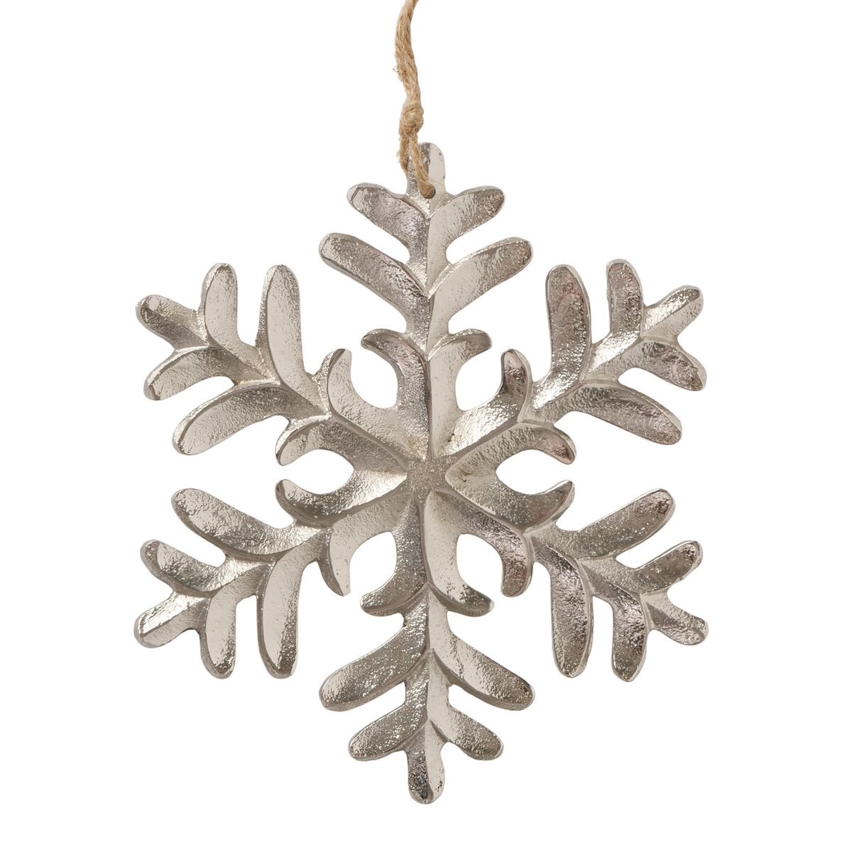 Weihnachtsanhänger Snefi, Schneeflocke - L 18,00 cm, H 16,00 cm, silber
