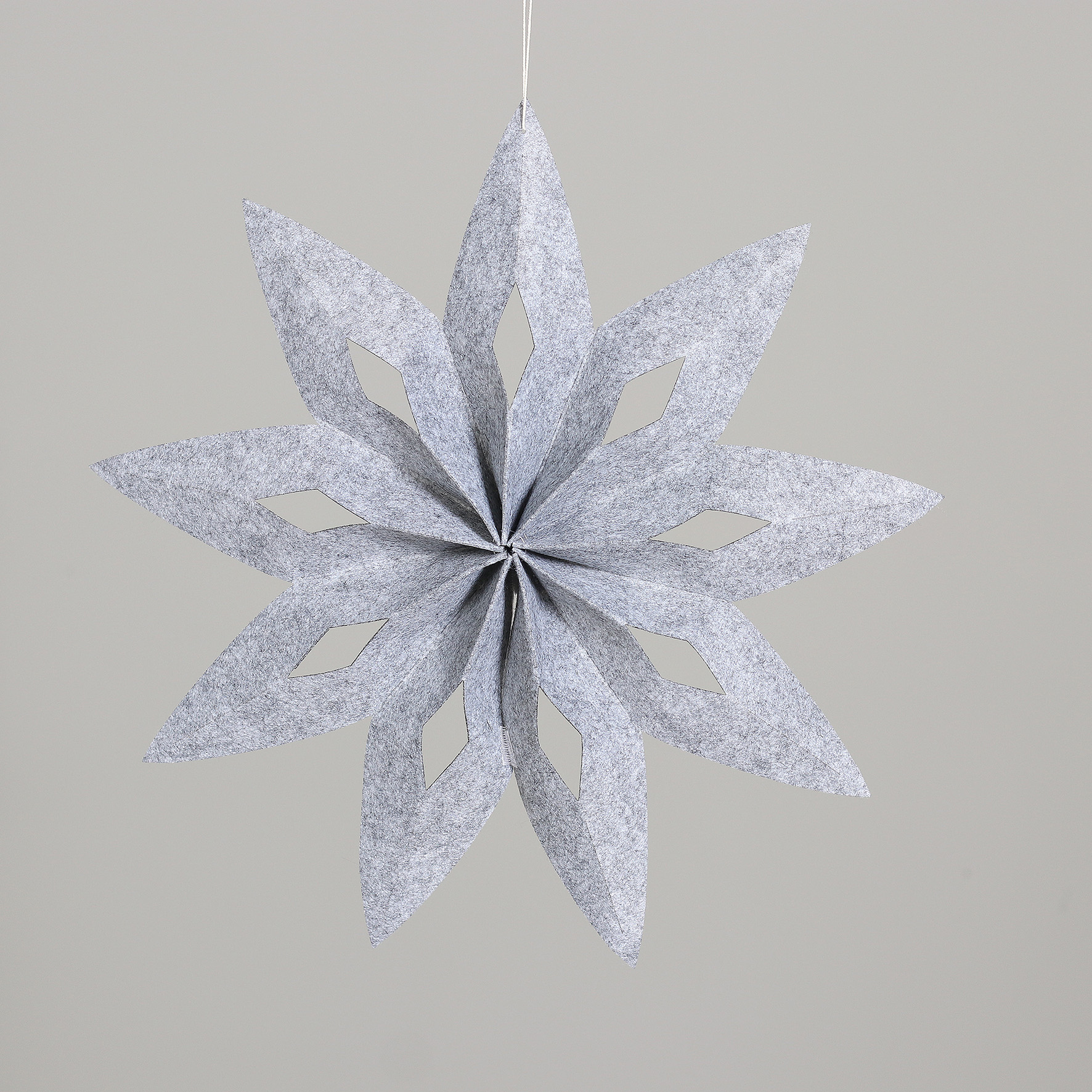 Stern Hänger aus Filz - grau, 40 cm