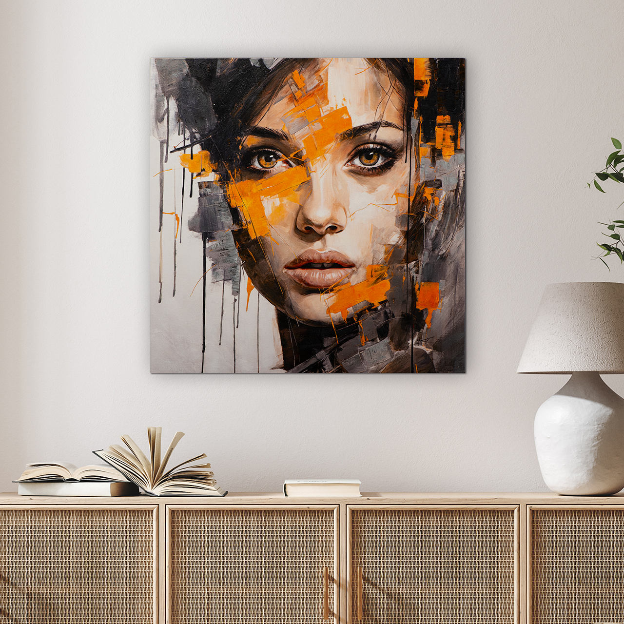 Bild, Acryl, 100x100 cm NEW - Brown eye girl